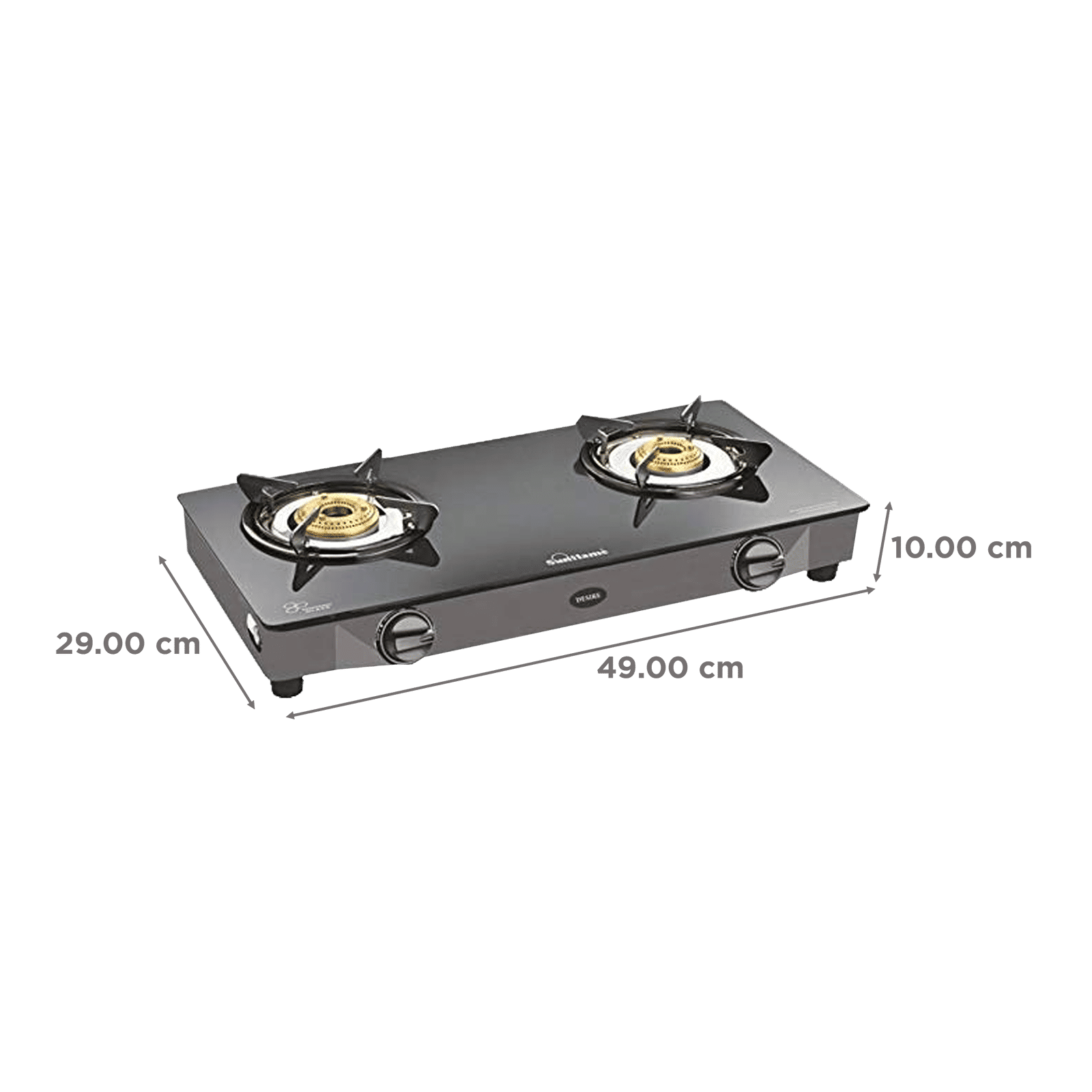 Sunflame Desire Toughened Glass Top 2 Burner Manual Gas Stove (Powder Coated Sheet Metal Base, Black) Sunflame Desire Toughened Glass Top 2 Burner Manual Gas Stove (Powder Coated Sheet Metal Base, Black)_2