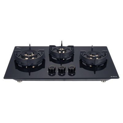 elica FLEXI DFS FB 3B 60 DX Glass Top 3 Burner Automatic Hob (Cast Iron Pan Support with Heat Guard, Black)