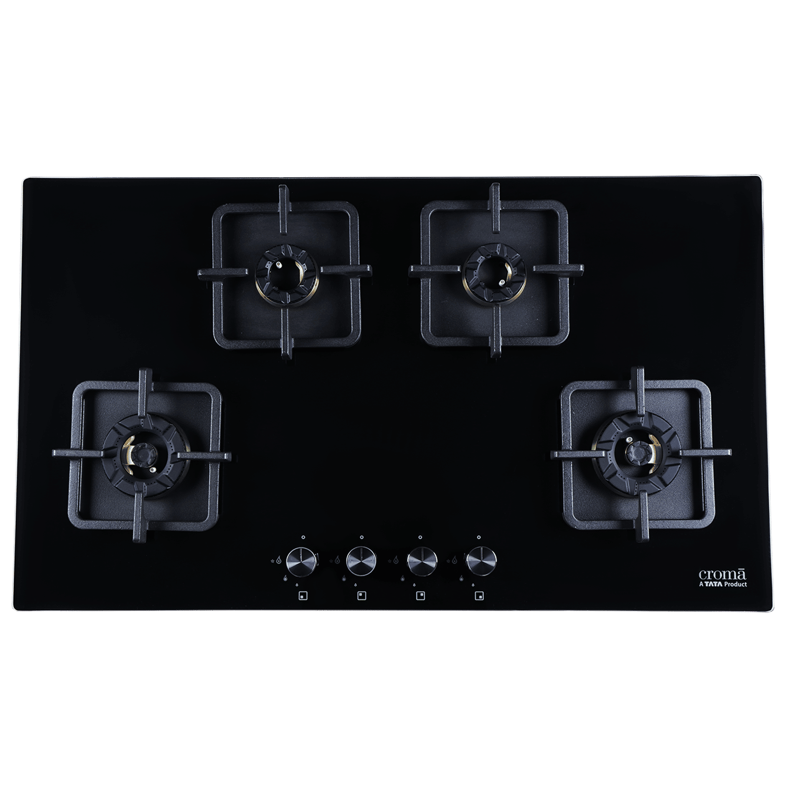 Croma AG1510 Toughened Glass Top 4 Burner Automatic Hob (Black Enamel Coated Drip Tray, Black)_4