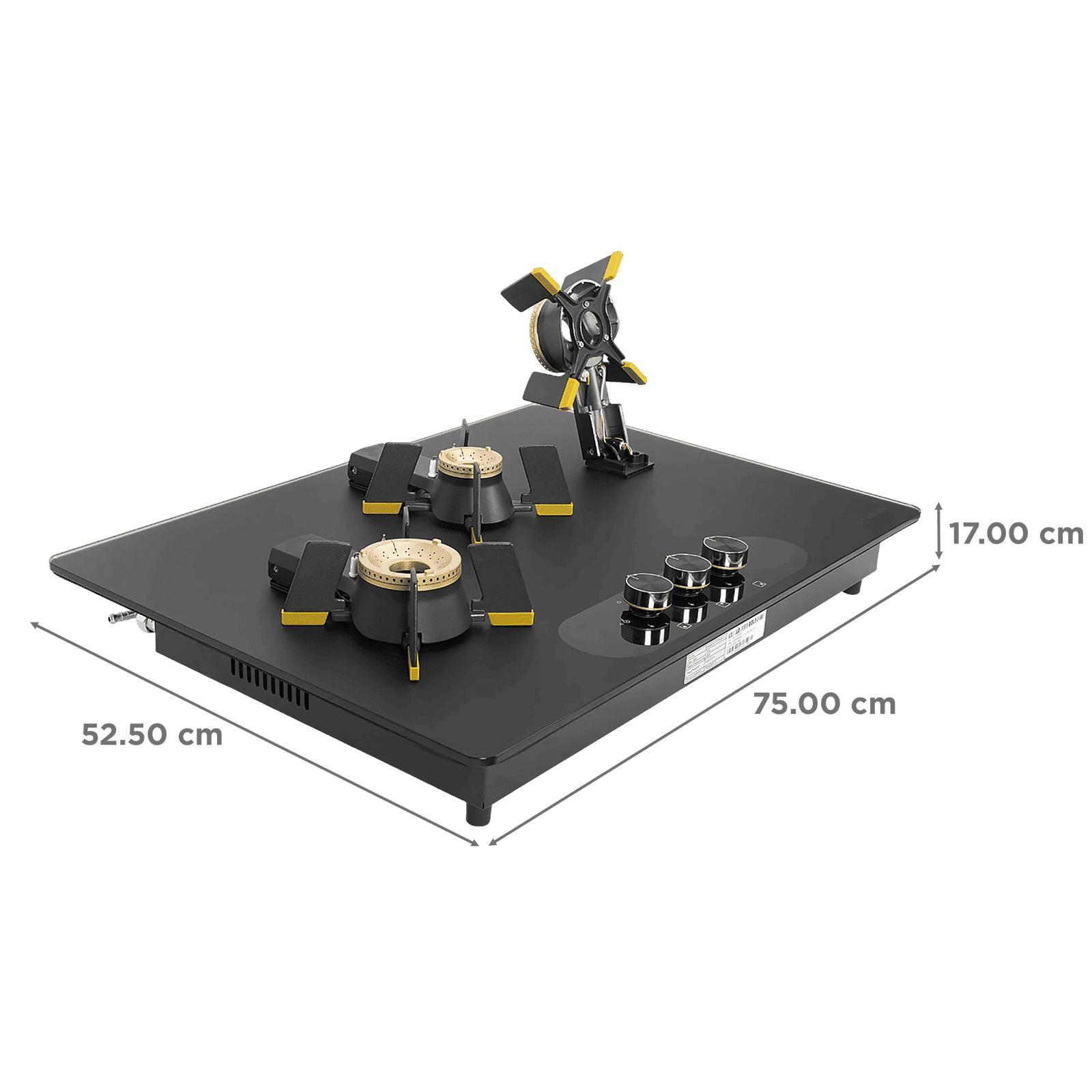 FABER Magiclift HT753 BR CI AI Toughened Glass Top 3 Burner Automatic Hob (Lift and Lock Feature, Black) FABER Magiclift HT753 BR CI AI Toughened Glass Top 3 Burner Automatic Hob (Lift and Lock Feature, Black)_2