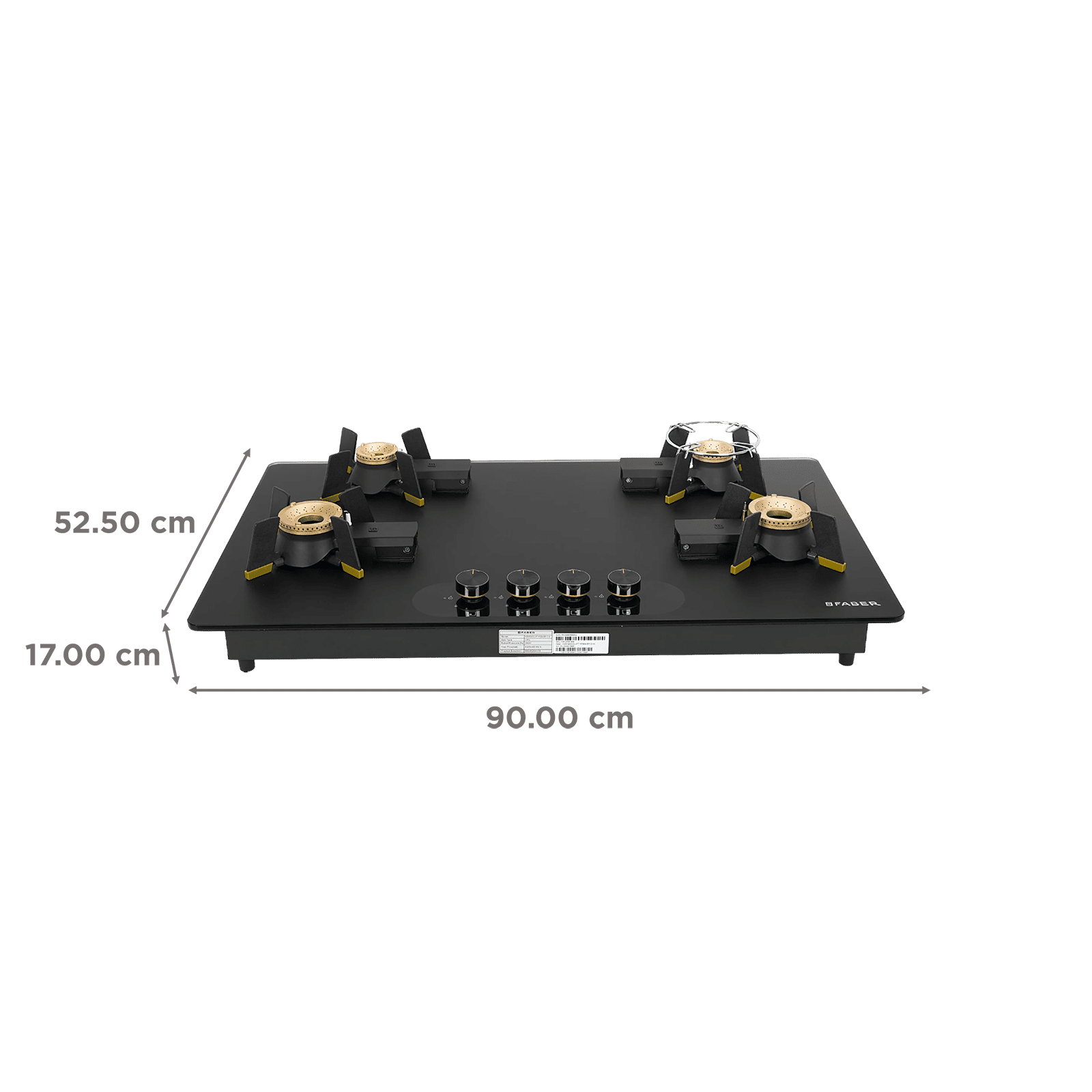 FABER Magiclift HT904 BR CI AI Toughened Glass Top 4 Burner Automatic Hob (Lift and Lock Feature, Black) FABER Magiclift HT904 BR CI AI Toughened Glass Top 4 Burner Automatic Hob (Lift and Lock Feature, Black)_2