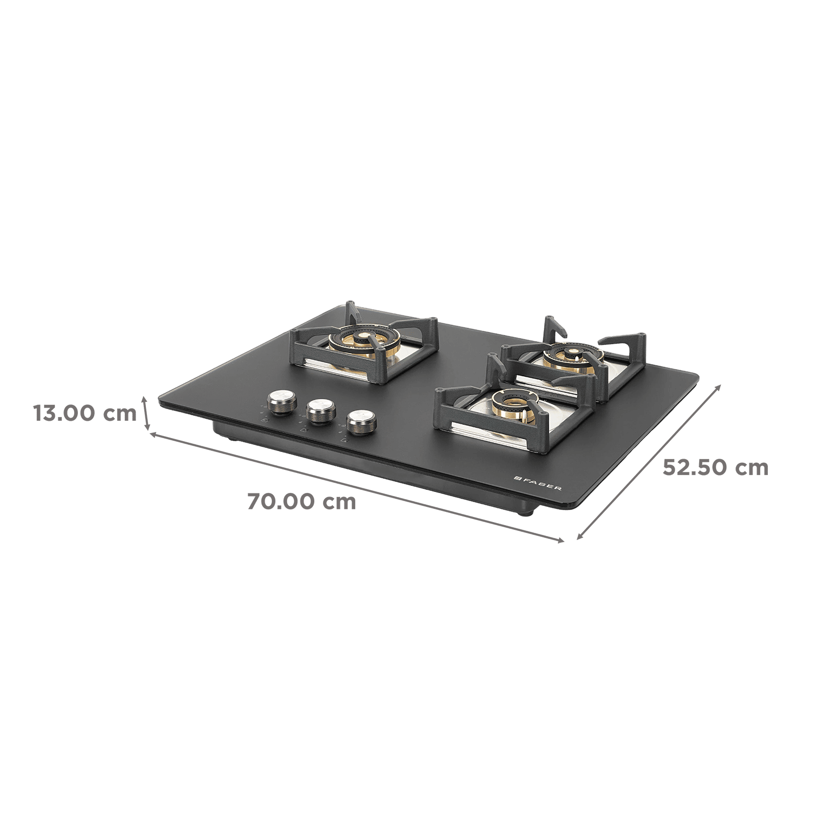 FABER BELLA HT 703 BR AI Glass Top 3 Burner Automatic Hob (Full Brass Burners, Black) FABER BELLA HT 703 BR AI Glass Top 3 Burner Automatic Hob (Full Brass Burners, Black)_2