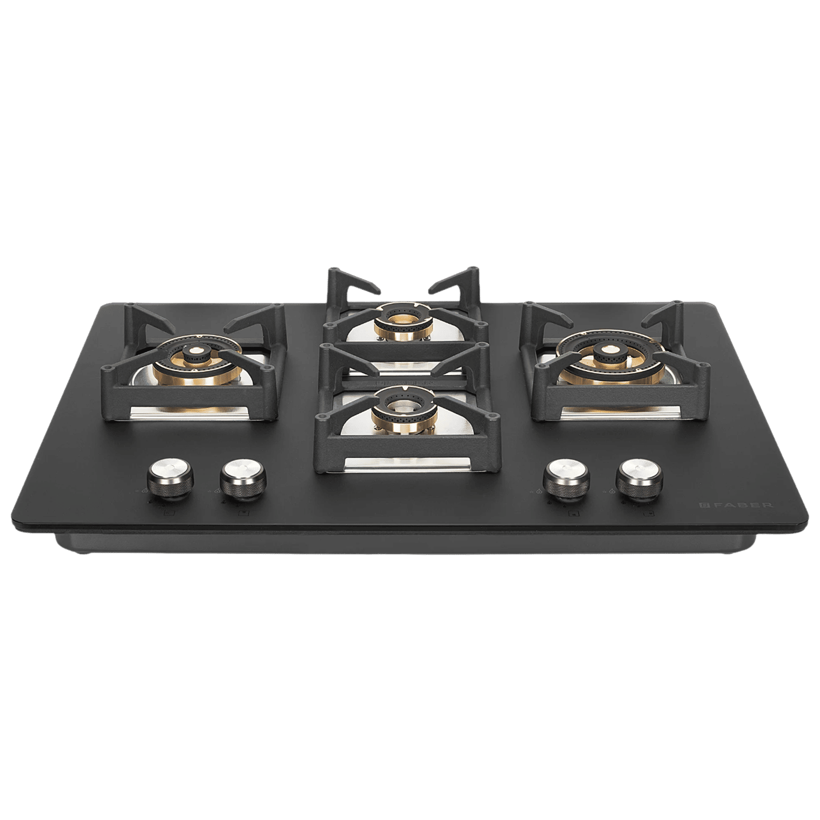 FABER BELLA HT 754 BR AI Glass Top 4 Burner Automatic Hob (Premium Metal Knobs, Black)_1