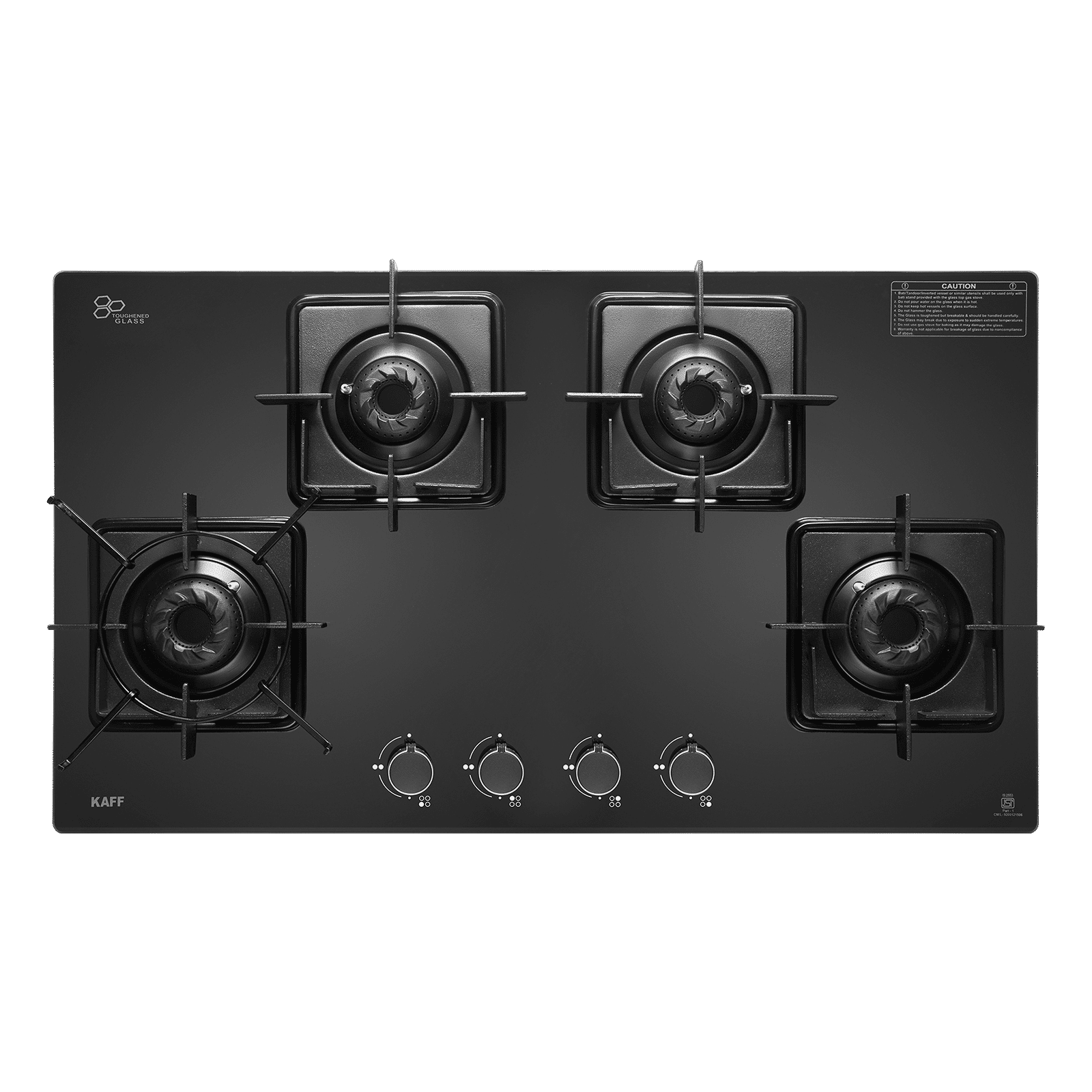 KAFF CTS 84 BAI Toughened Glass Top 4 Burner Automatic Hob (Integrated Flame Protector, Black) KAFF CTS 84 BAI Toughened Glass Top 4 Burner Automatic Hob (Integrated Flame Protector, Black)_1