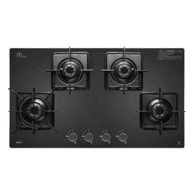 KAFF CTS 84 BAI Toughened Glass Top 4 Burner Automatic Hob (Integrated Flame Protector, Black)