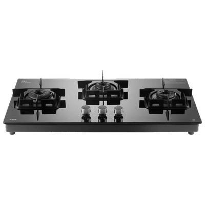KAFF CTS 71 3B AI Toughened Glass Top 3 Burner Automatic Cooktop (Integrated Flame Protector, Black)