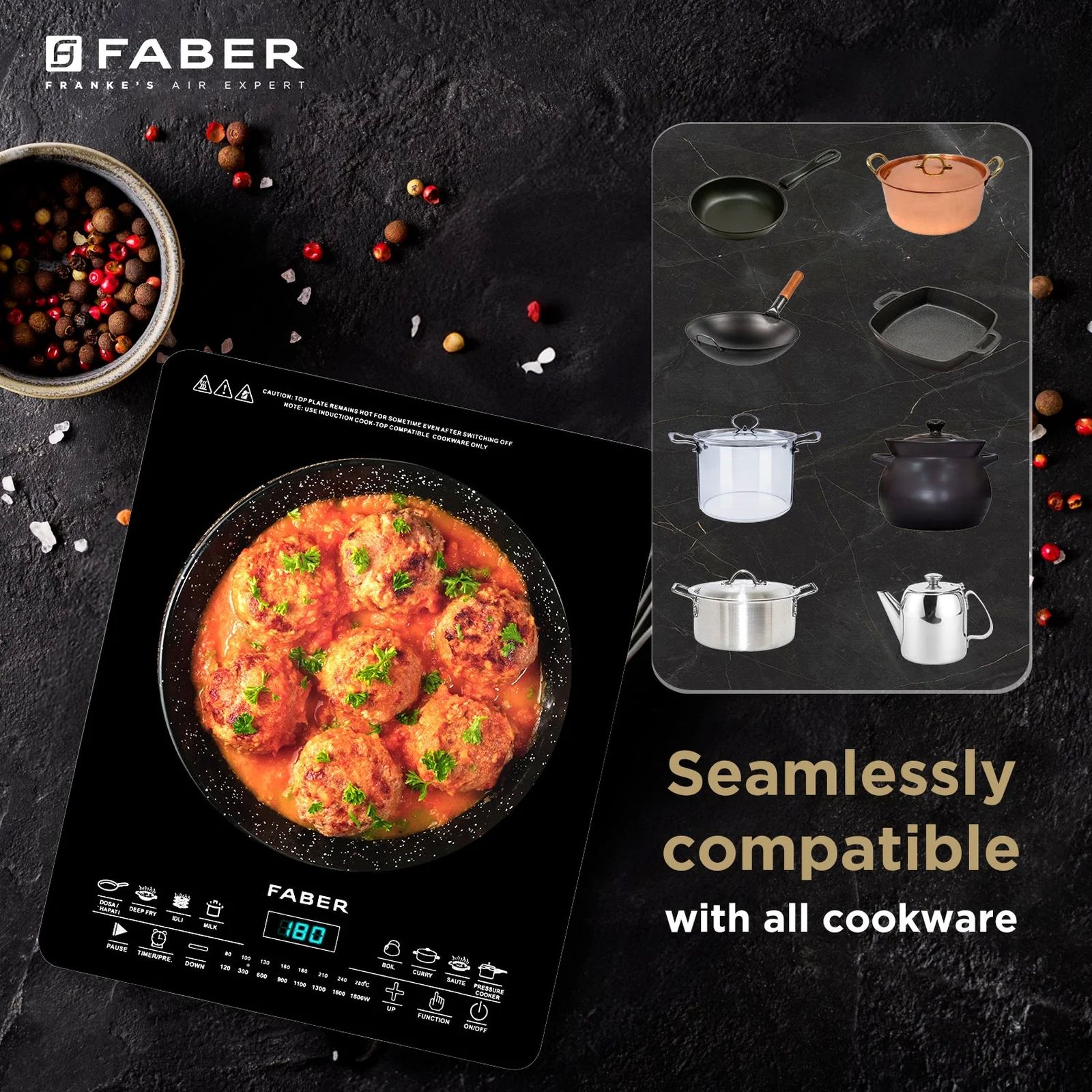FABER FIP REMO 1800W Induction Cooktop with 8 Cooking Function FABER FIP REMO 1800W Induction Cooktop with 8 Cooking Function_5