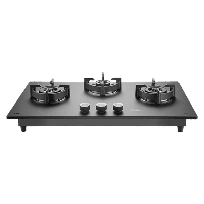 KAFF PRS 783 Tempered Glass Top 3 Burner Automatic Hob (Digital Timer, Black)