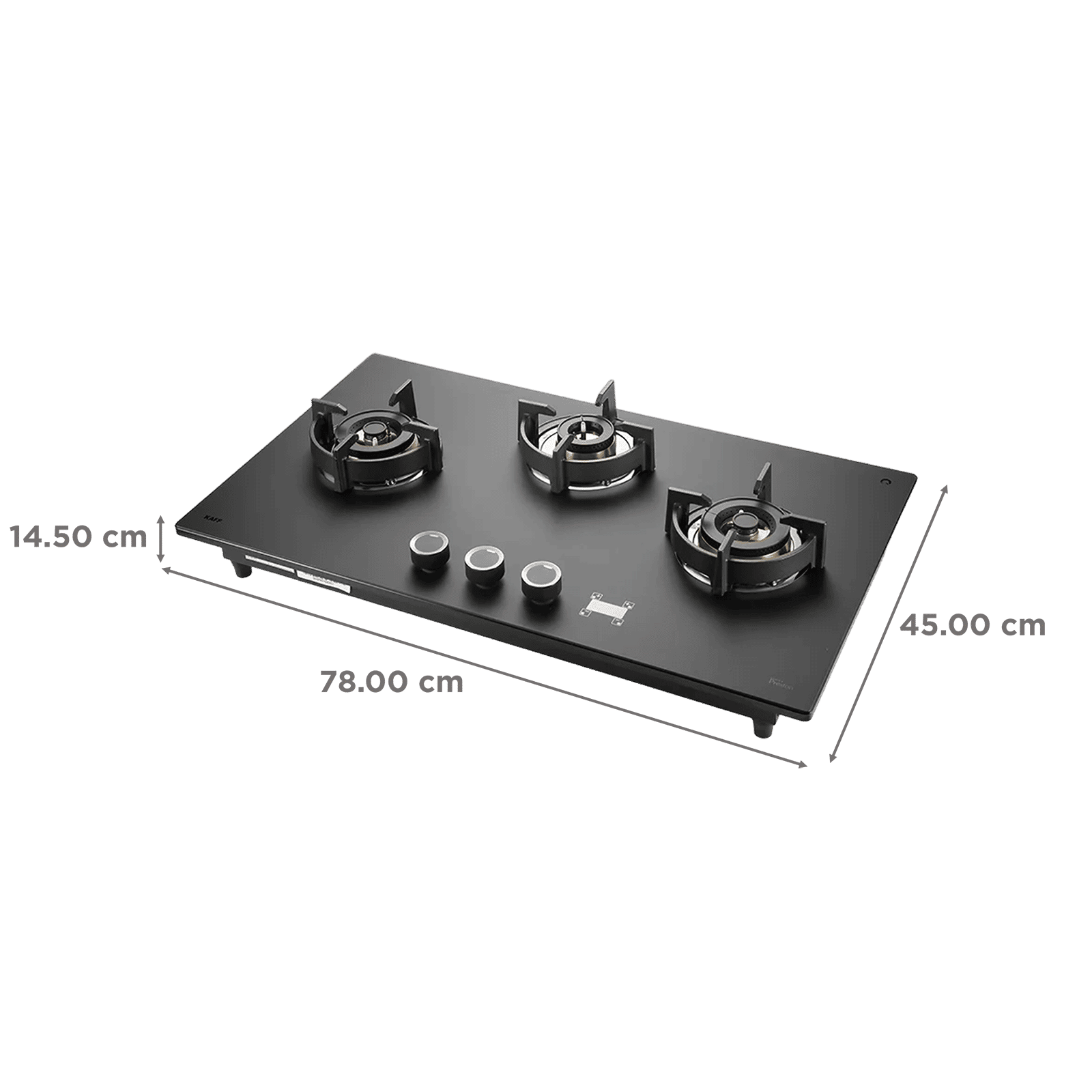 KAFF PRS 783 Tempered Glass Top 3 Burner Automatic Hob (Digital Timer, Black) KAFF PRS 783 Tempered Glass Top 3 Burner Automatic Hob (Digital Timer, Black)_2