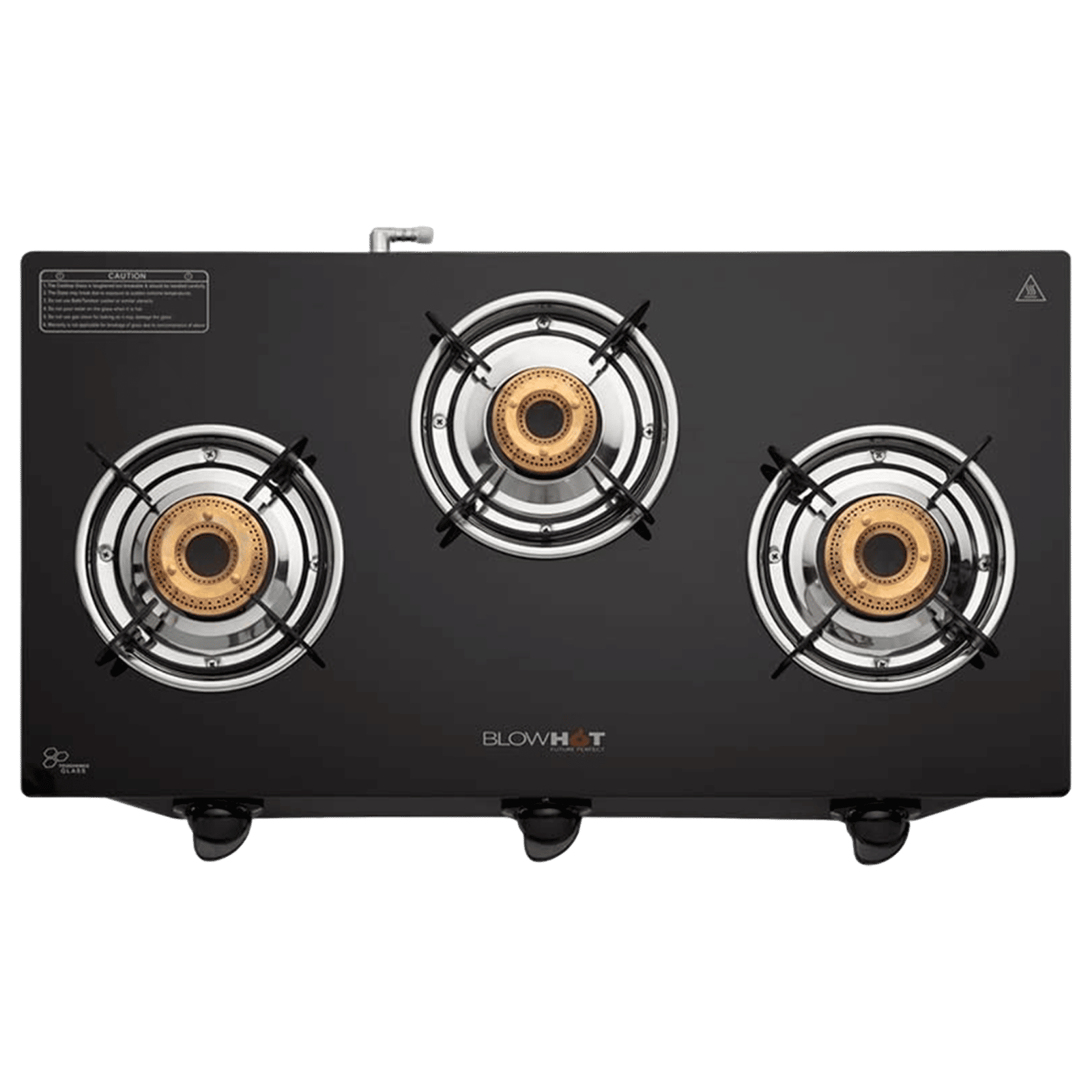 BLOWHOT Ruby Toughened Glass Top 3 Burner Manual Gas Stove (ISI Certified, Black) BLOWHOT Ruby Toughened Glass Top 3 Burner Manual Gas Stove (ISI Certified, Black)_4