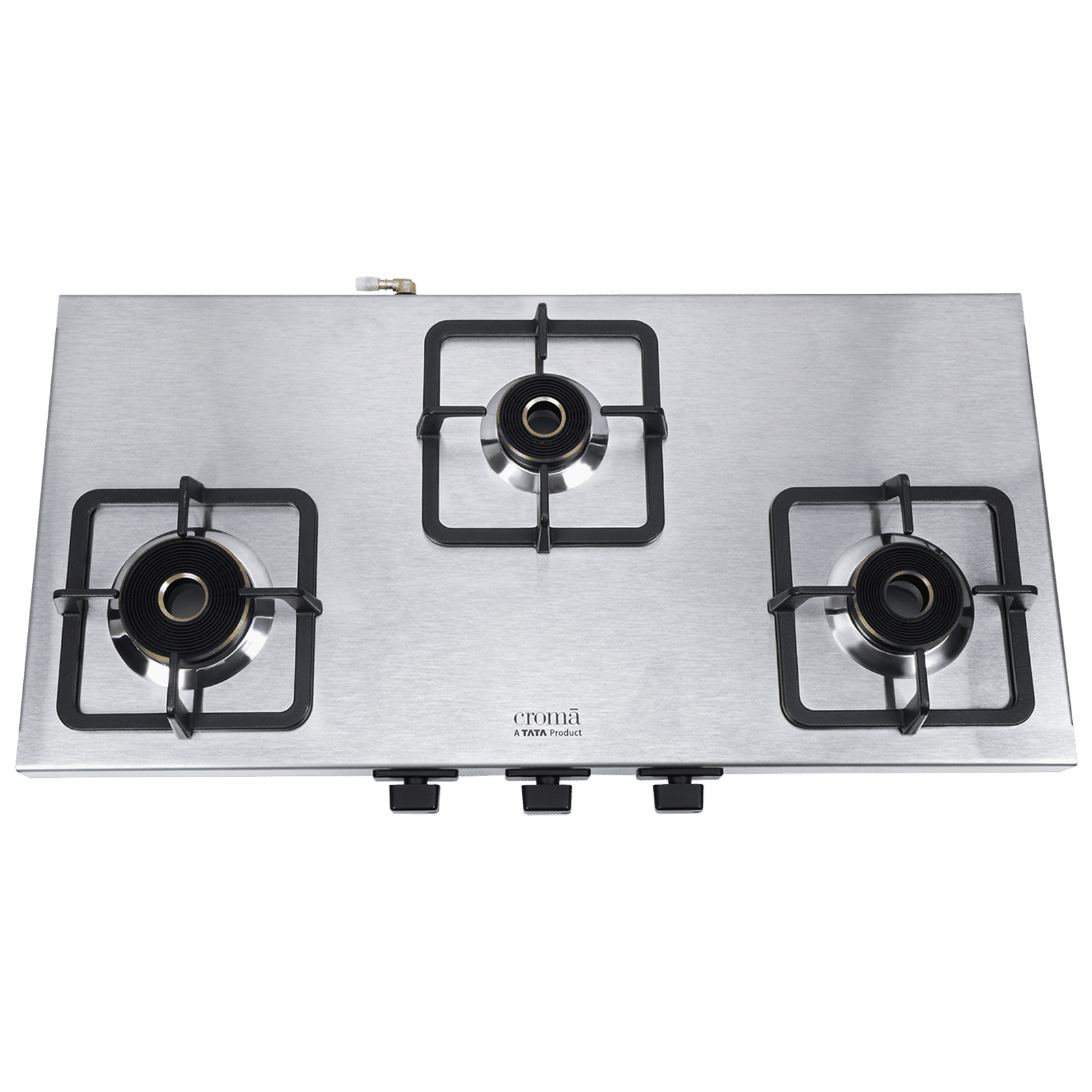 Croma 3 Burner Manual Gas Stove (Strong Anti-Skid Rubber Feet, Steel)_1