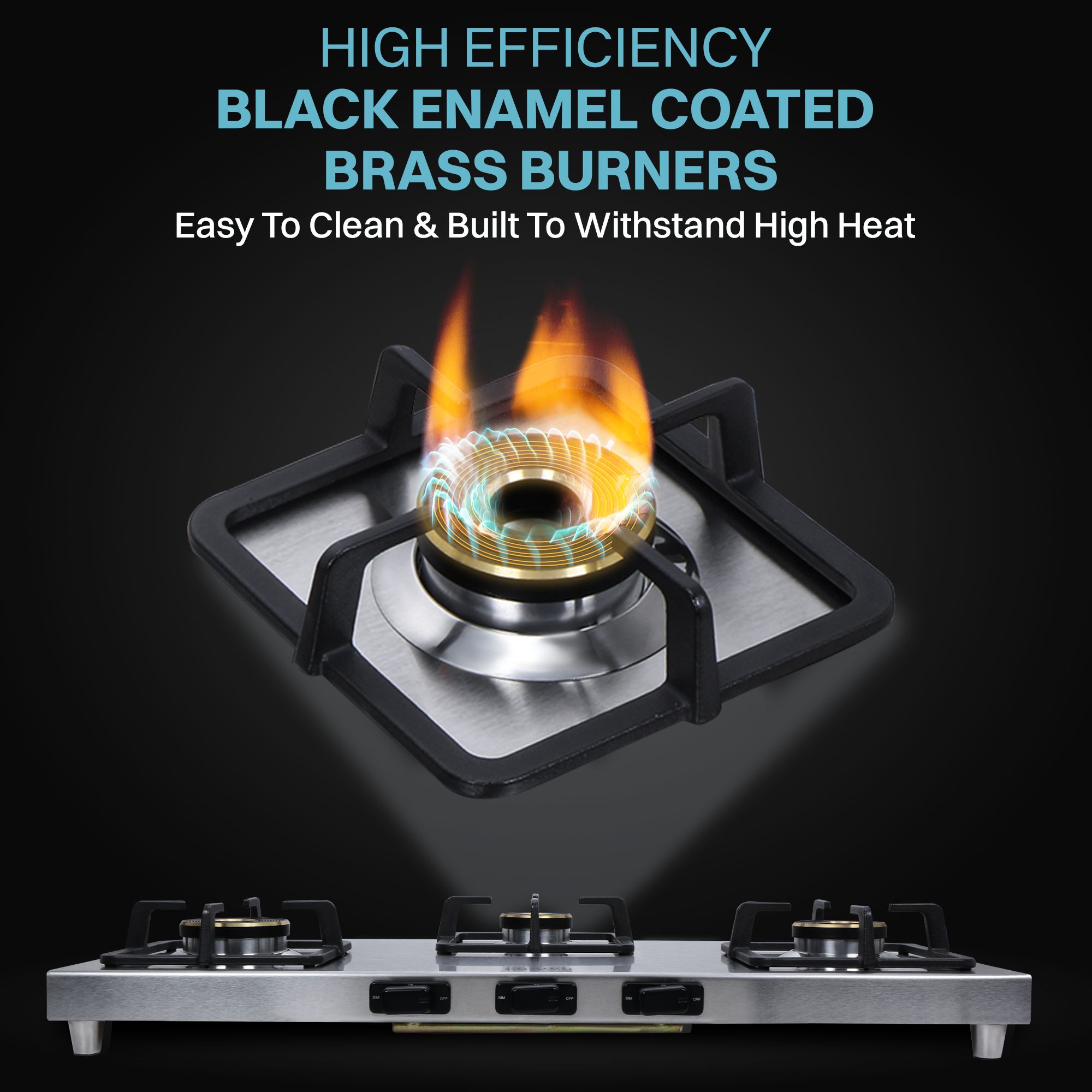 Croma 3 Burner Manual Gas Stove (Strong Anti-Skid Rubber Feet, Steel)_9