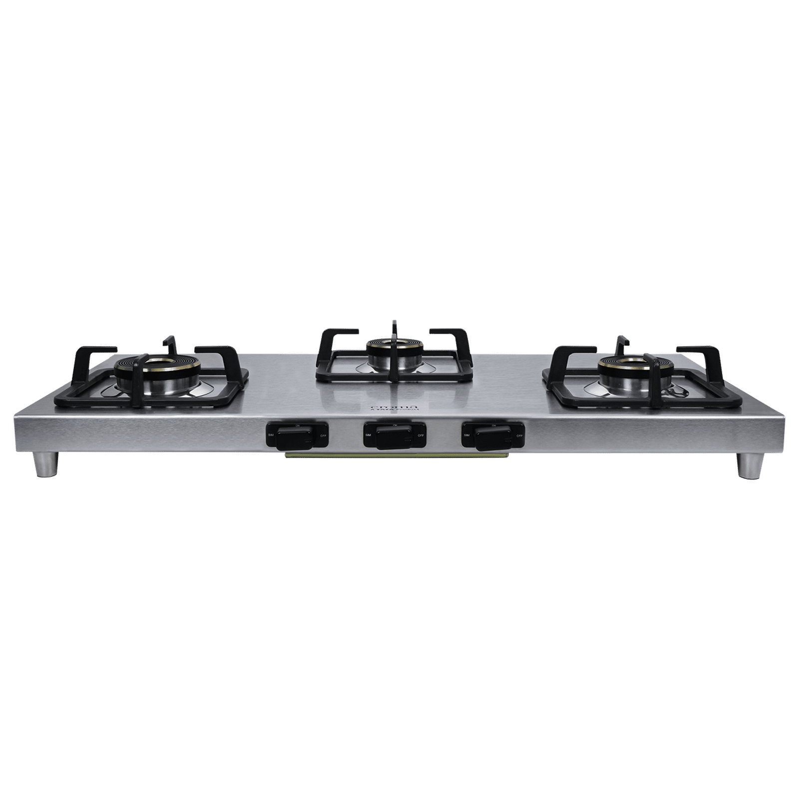 Croma 3 Burner Manual Gas Stove (Strong Anti-Skid Rubber Feet, Steel)_4