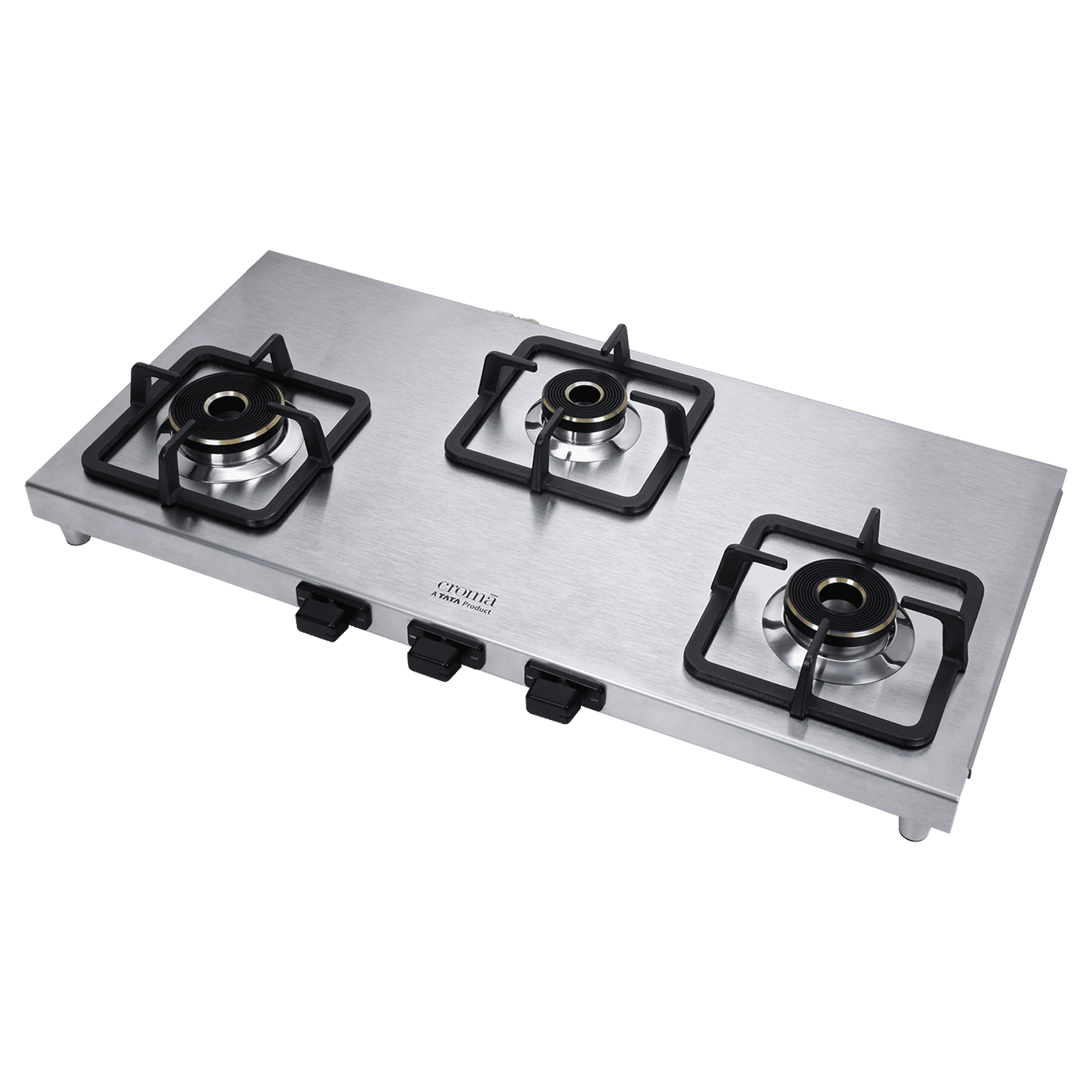 Croma 3 Burner Manual Gas Stove (Strong Anti-Skid Rubber Feet, Steel)_6