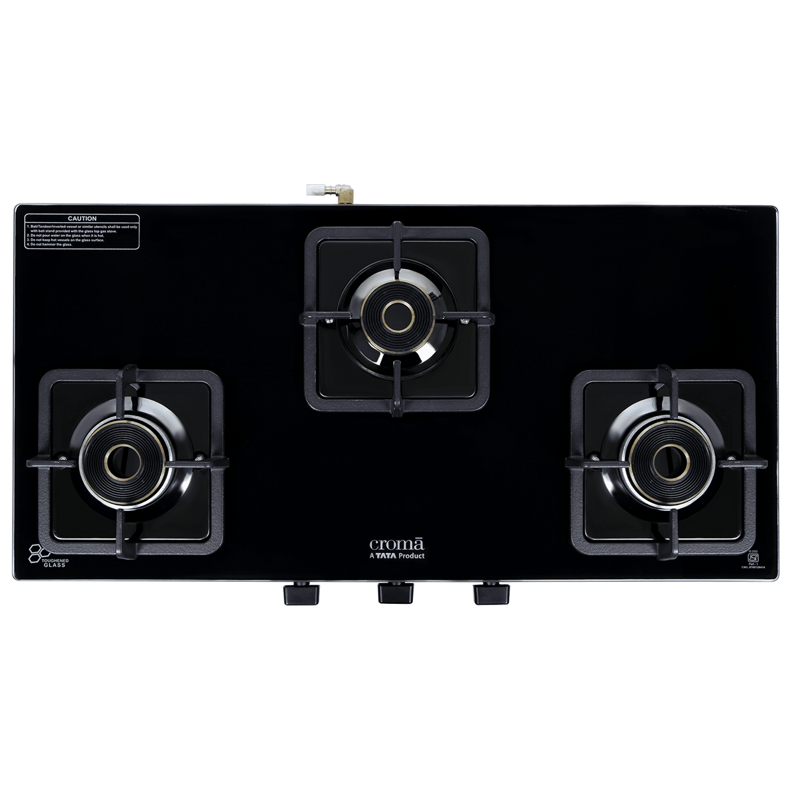 Croma 3 Burner Manual Gas Stove (Premium 3 Burner Glass, Black) Croma 3 Burner Manual Gas Stove (Premium 3 Burner Glass, Black)_8