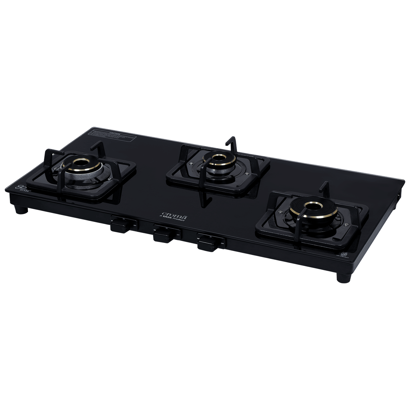 Croma 3 Burner Manual Gas Stove (Premium 3 Burner Glass, Black) Croma 3 Burner Manual Gas Stove (Premium 3 Burner Glass, Black)_4