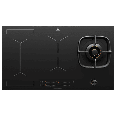 Electrolux UltimateTaste 900 Glass Top 4 Burner Hybrid Induction Hob (Pot Sensor, Black)