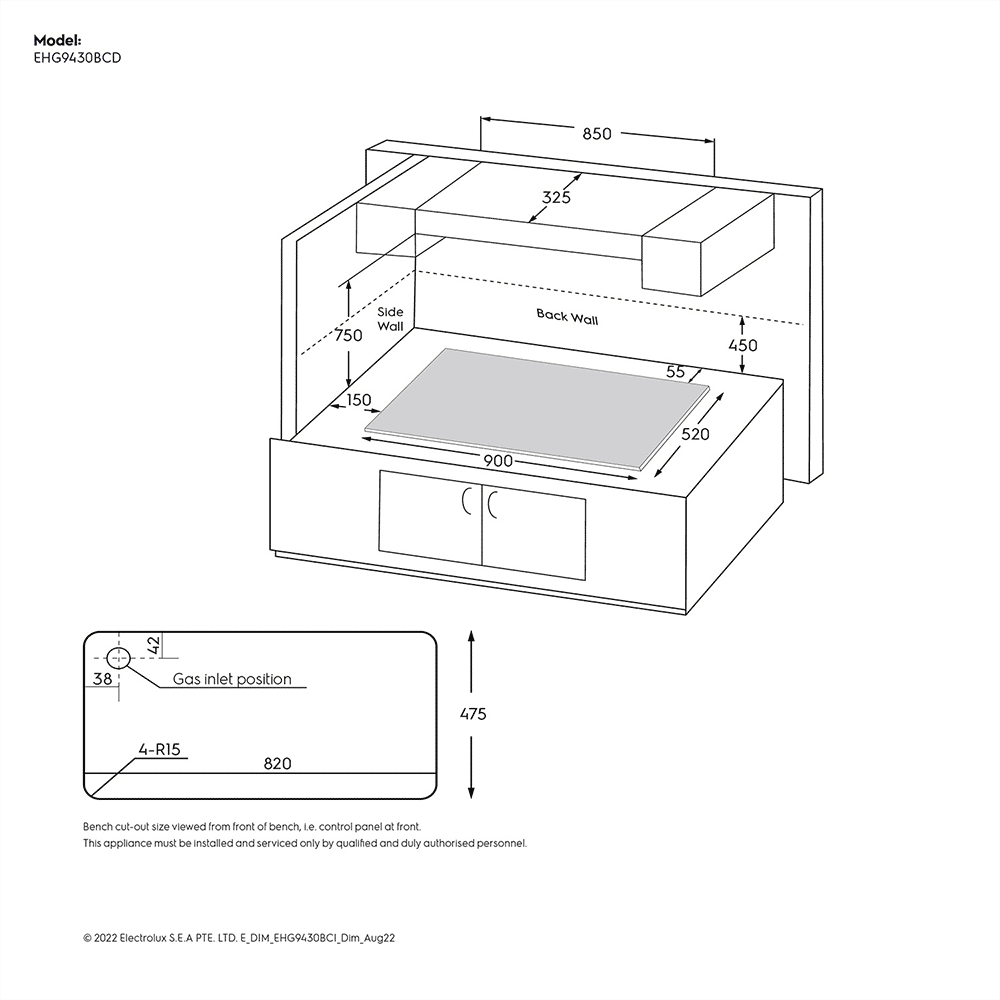 Electrolux UltimateTaste 300 Glass Top 4 Burner Automatic Hob (Cast Iron Pan Supports, Black) Electrolux UltimateTaste 300 Glass Top 4 Burner Automatic Hob (Cast Iron Pan Supports, Black)_10