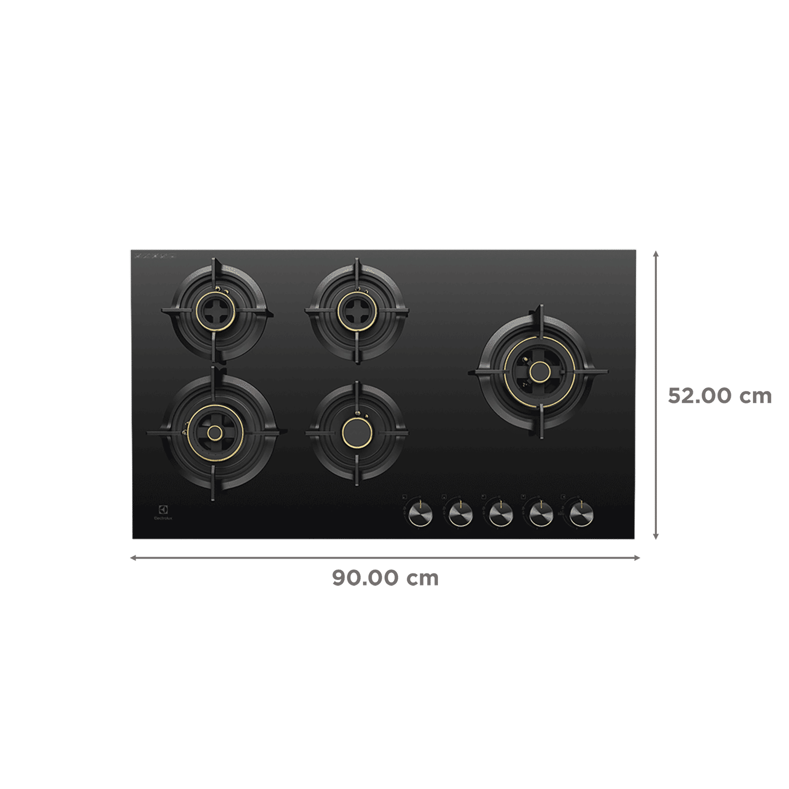 Electrolux UltimateTaste 300 Glass Top 5 Burner Automatic Hob (Cast Iron Pan Supports, Black) Electrolux UltimateTaste 300 Glass Top 5 Burner Automatic Hob (Cast Iron Pan Supports, Black)_2