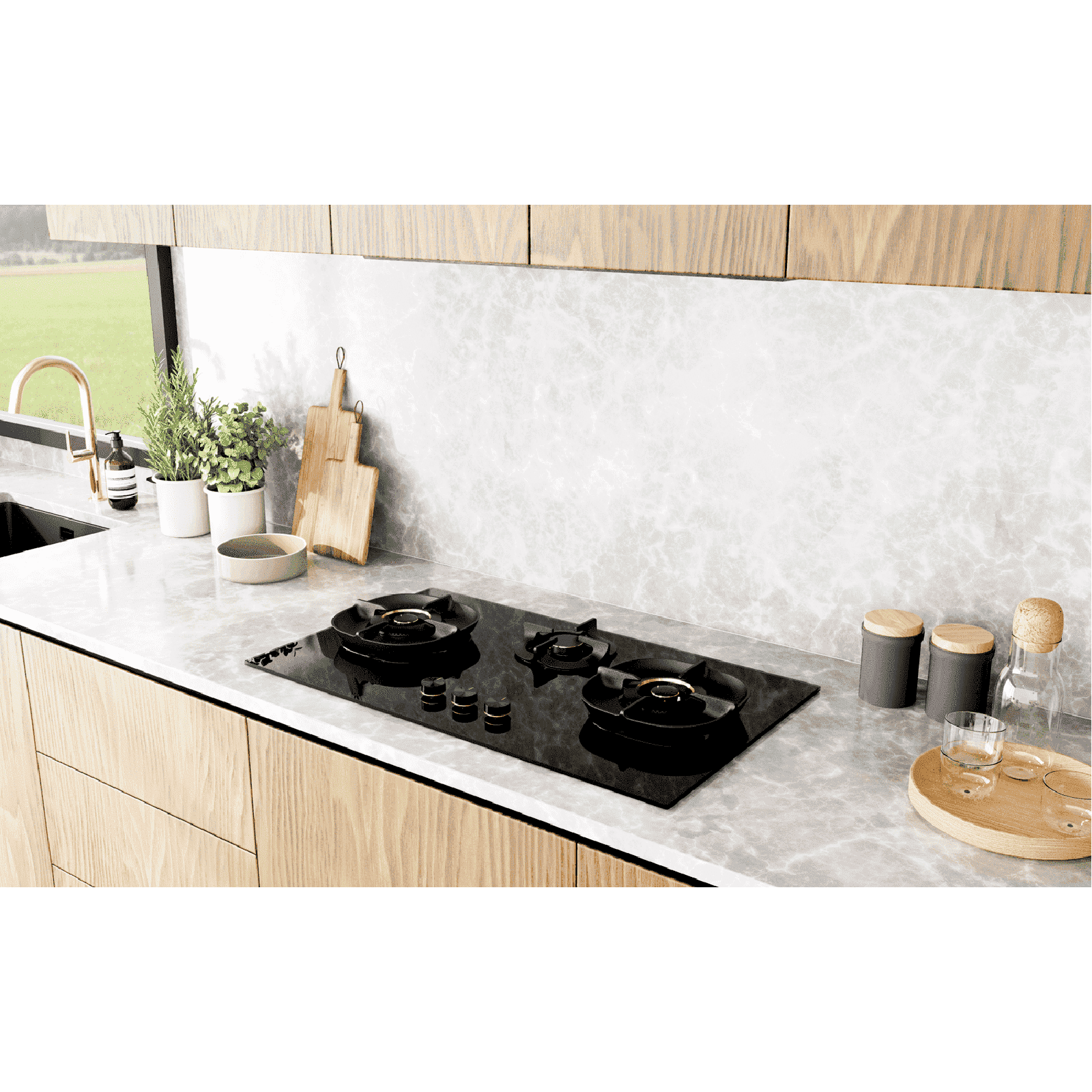 Electrolux UltimateTaste 700 Glass Top 3 Burner Automatic Hob (Cast Iron Pan Supports, Black Glass) Electrolux UltimateTaste 700 Glass Top 3 Burner Automatic Hob (Cast Iron Pan Supports, Black Glass)_7