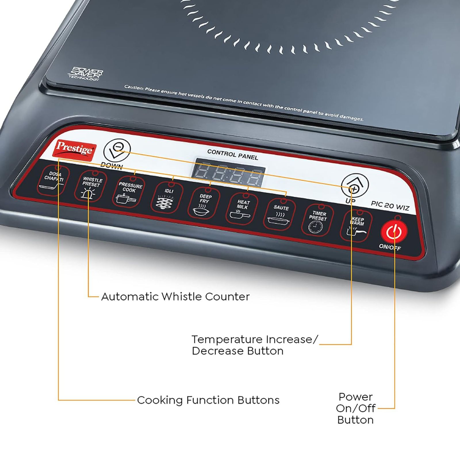 Prestige PIC 20 WIZ 1600W Induction Cooktop with 7 Preset Menus Prestige PIC 20 WIZ 1600W Induction Cooktop with 7 Preset Menus_5