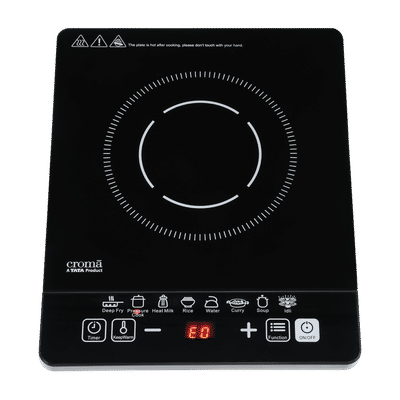 Croma 1600W Single Induction Cooktop with 8 Preset Menu