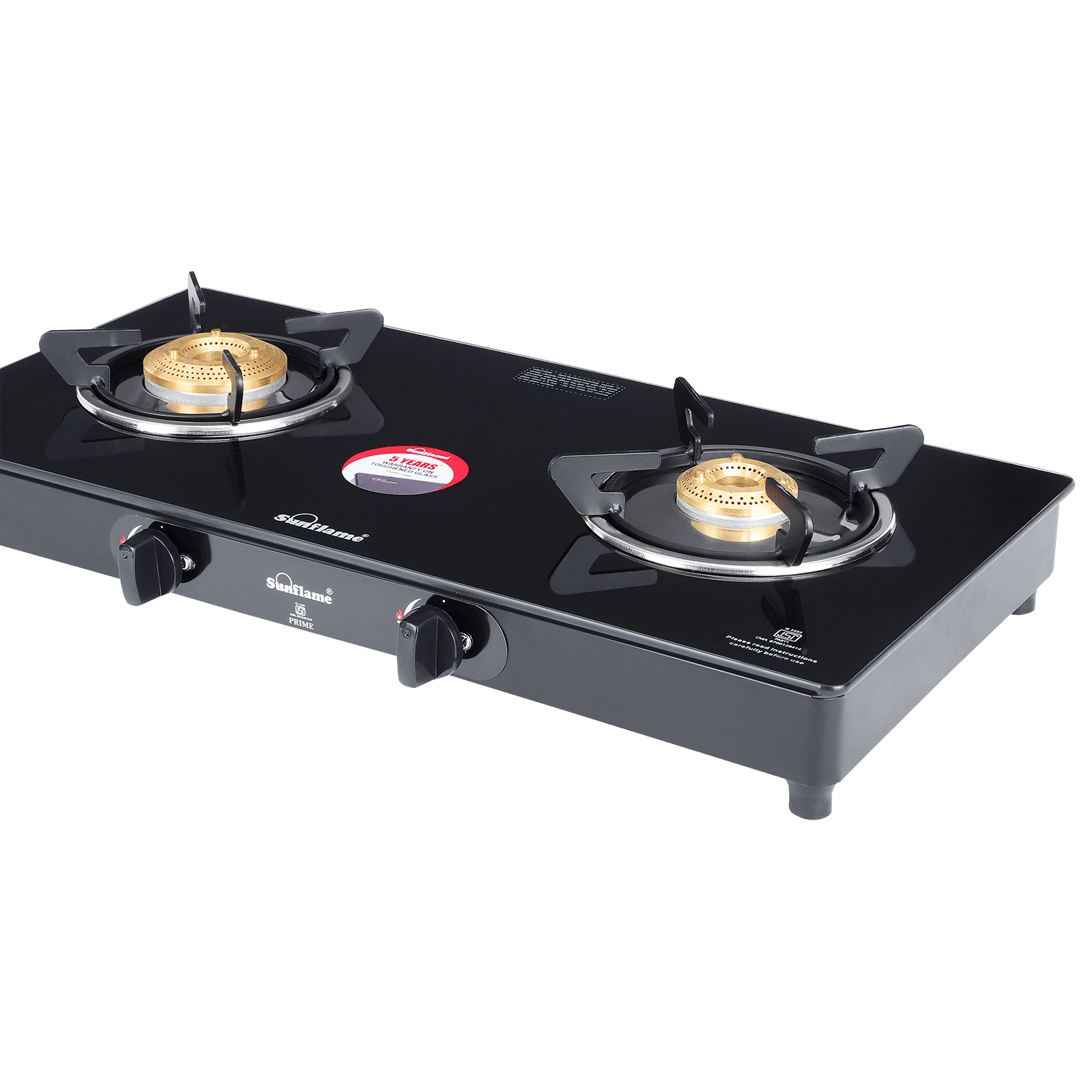 Sunflame Prime Toughened Glass Top 2 Burner Manual Gas Stove (ISI Certified, Black)_7