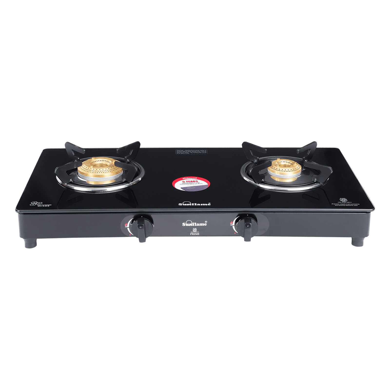 Sunflame Prime Toughened Glass Top 2 Burner Manual Gas Stove (ISI Certified, Black)_4