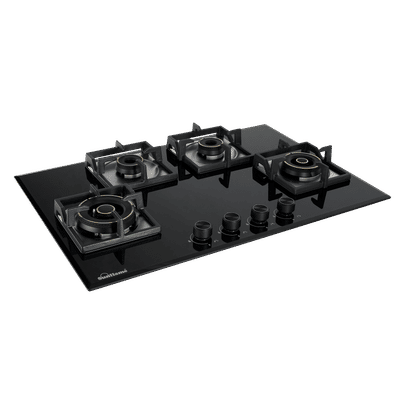 Sunflame SFM-478 BCS Tempered Glass Top 4 Burner Automatic Hob (Cast Iron Pan Supports, Black)