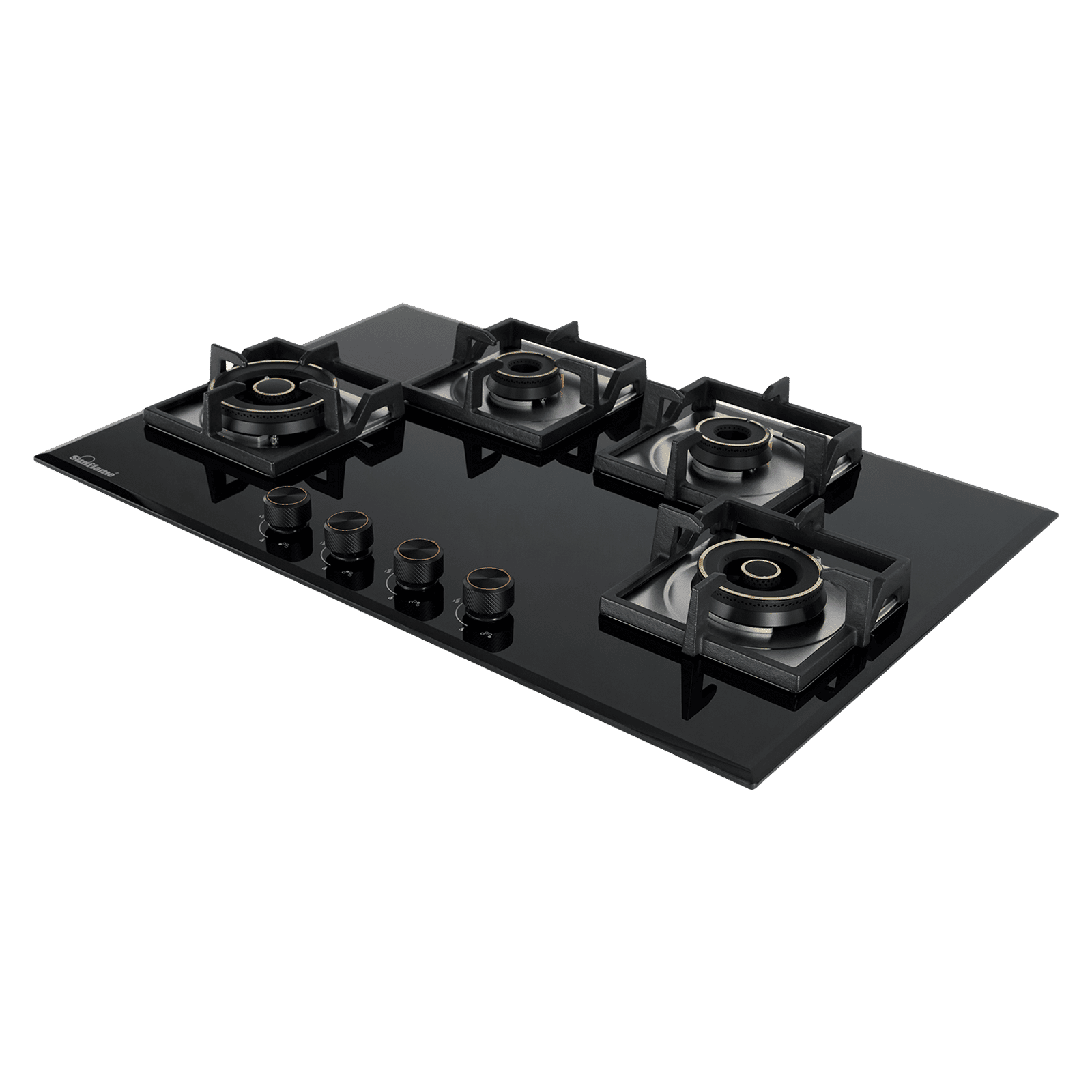Sunflame SFM-478 BCS Tempered Glass Top 4 Burner Automatic Hob (Cast Iron Pan Supports, Black) Sunflame SFM-478 BCS Tempered Glass Top 4 Burner Automatic Hob (Cast Iron Pan Supports, Black)_6