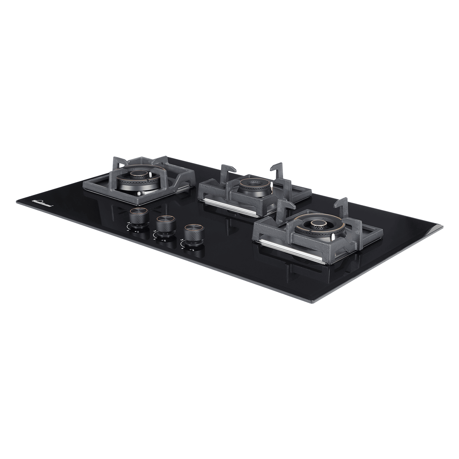 Sunflame SFM-378 BCS Toughened Glass Top 3 Burner Automatic Hob (Cast Iron Pan Supports, Black) Sunflame SFM-378 BCS Toughened Glass Top 3 Burner Automatic Hob (Cast Iron Pan Supports, Black)_6