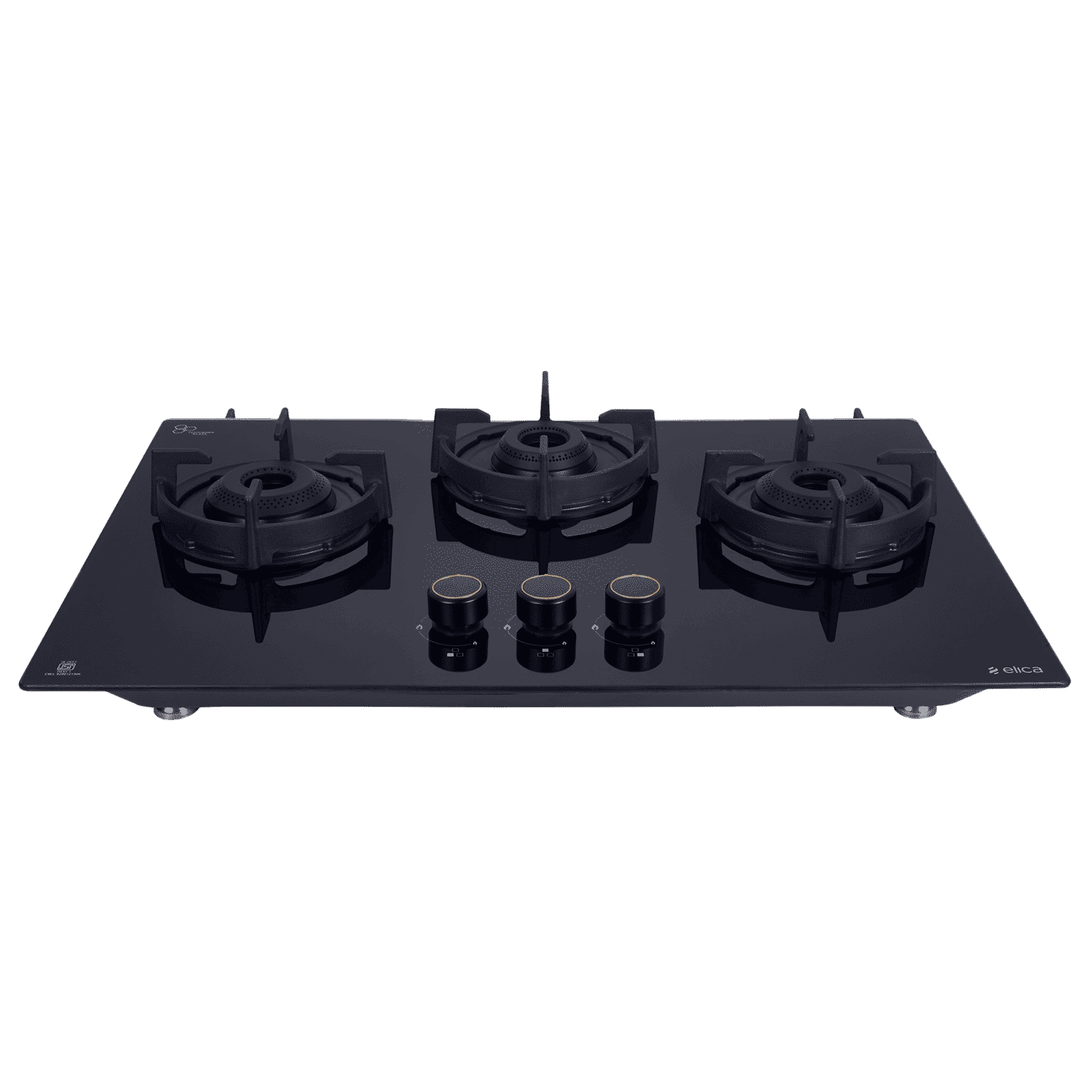 elica FLEXI 360 LOTUS IND HD BRASS Toughened Glass Top 3 Burner Automatic Hob (Cast Iron Grid, Black) elica FLEXI 360 LOTUS IND HD BRASS Toughened Glass Top 3 Burner Automatic Hob (Cast Iron Grid, Black)_1