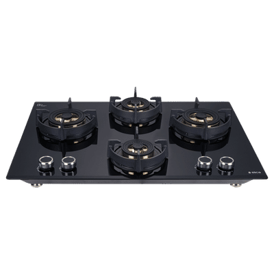 elica FLEXI DFS FB MFC 4B 70 DX FFD Glass Top 4 Burner Automatic Hob (Flame Failure Device, Black)