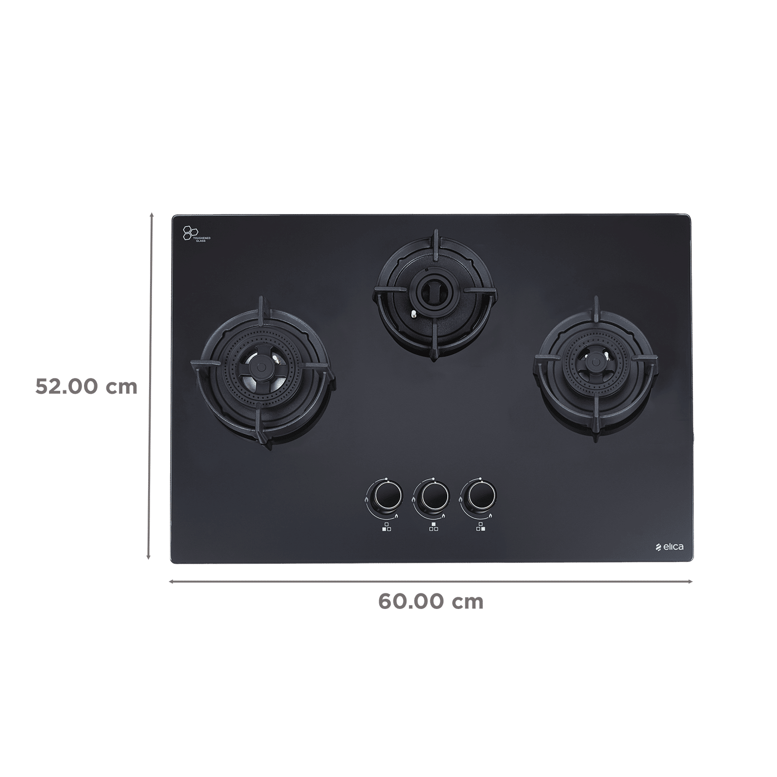elica FLEXI DFS AB 3B 60 DX Glass Top 3 Burner Automatic Hob (Cast Iron Pan Support with Heat Guard, Black) elica FLEXI DFS AB 3B 60 DX Glass Top 3 Burner Automatic Hob (Cast Iron Pan Support with Heat Guard, Black)_2