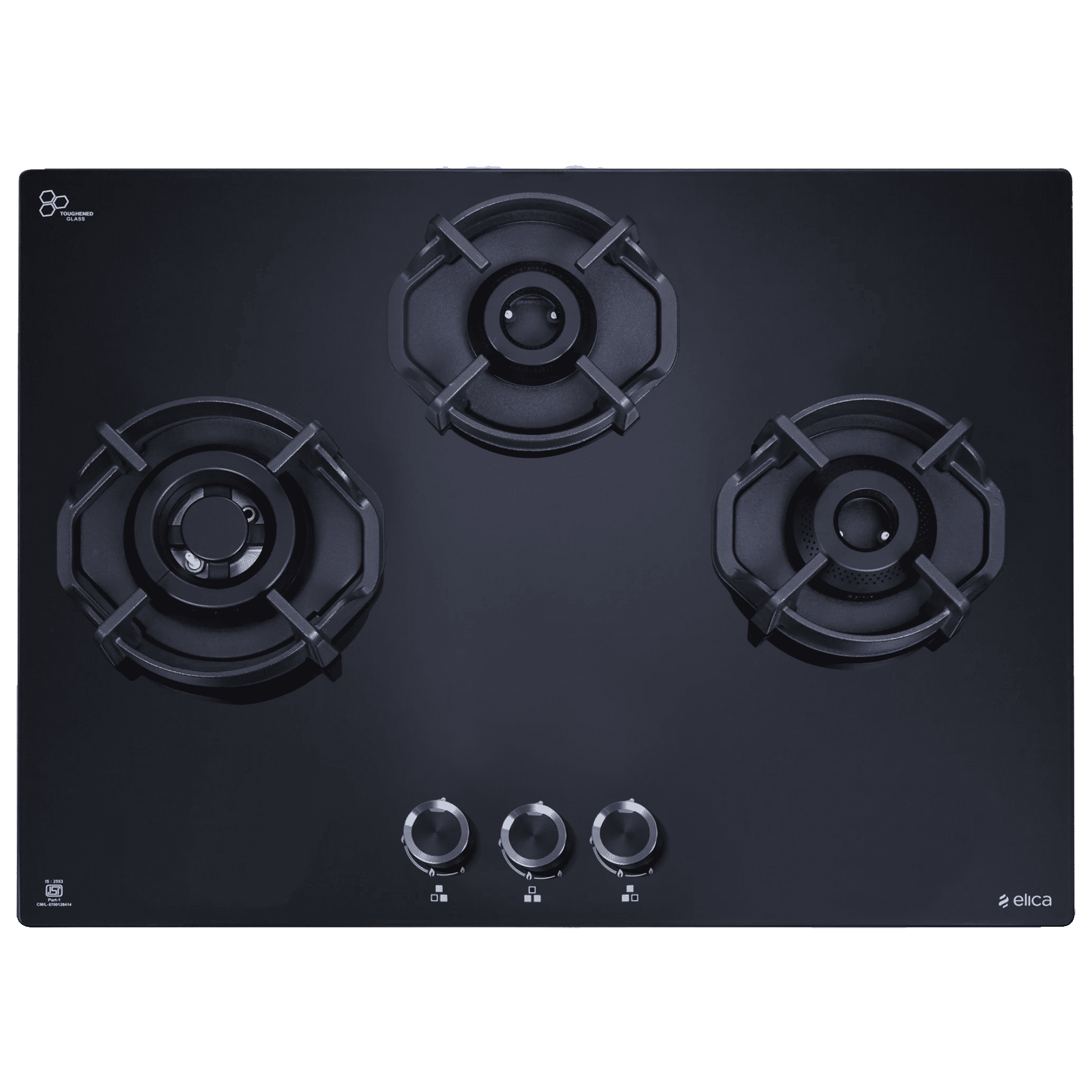 elica FLEXI HEXA 360 IND HD BRASS Glass Top 3 Burner Automatic Hob (Multi Flame Burner, Black) elica FLEXI HEXA 360 IND HD BRASS Glass Top 3 Burner Automatic Hob (Multi Flame Burner, Black)_1