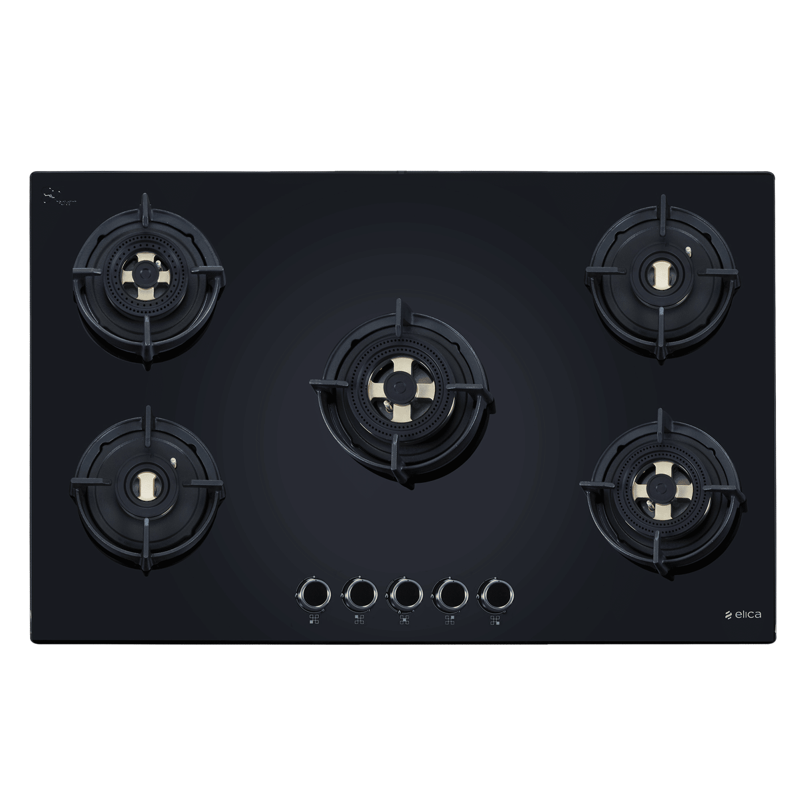 elica FLEXI DFS FB MFC 5B 90 FFD Glass Top 5 Burner Automatic Hob (Flame Failure Device, Black)_1