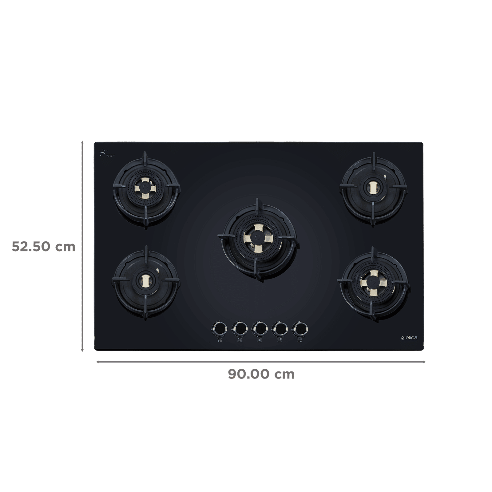 elica FLEXI DFS FB MFC 5B 90 FFD Glass Top 5 Burner Automatic Hob (Flame Failure Device, Black)_2