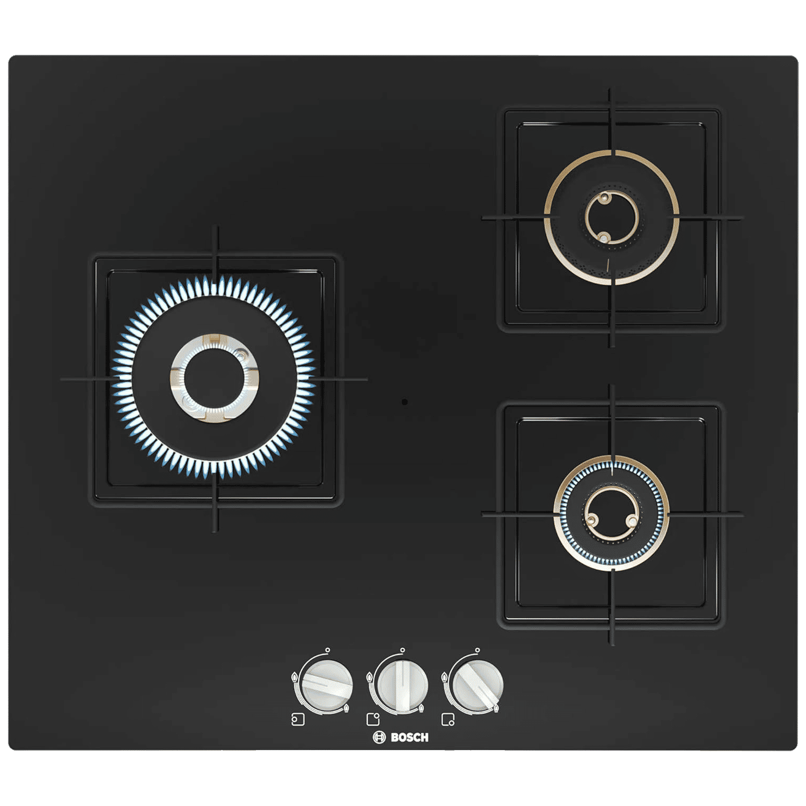 BOSCH Series 4 Toughened Glass Top 3 Burner Automatic Hob (Flame Failure Safety Device, Black)_1
