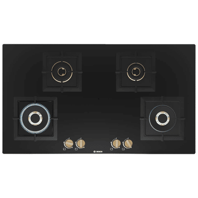 BOSCH Series 4 Toughened Glass Top 4 Burner Automatic Hob (Flame Failure Safety Device, Black)