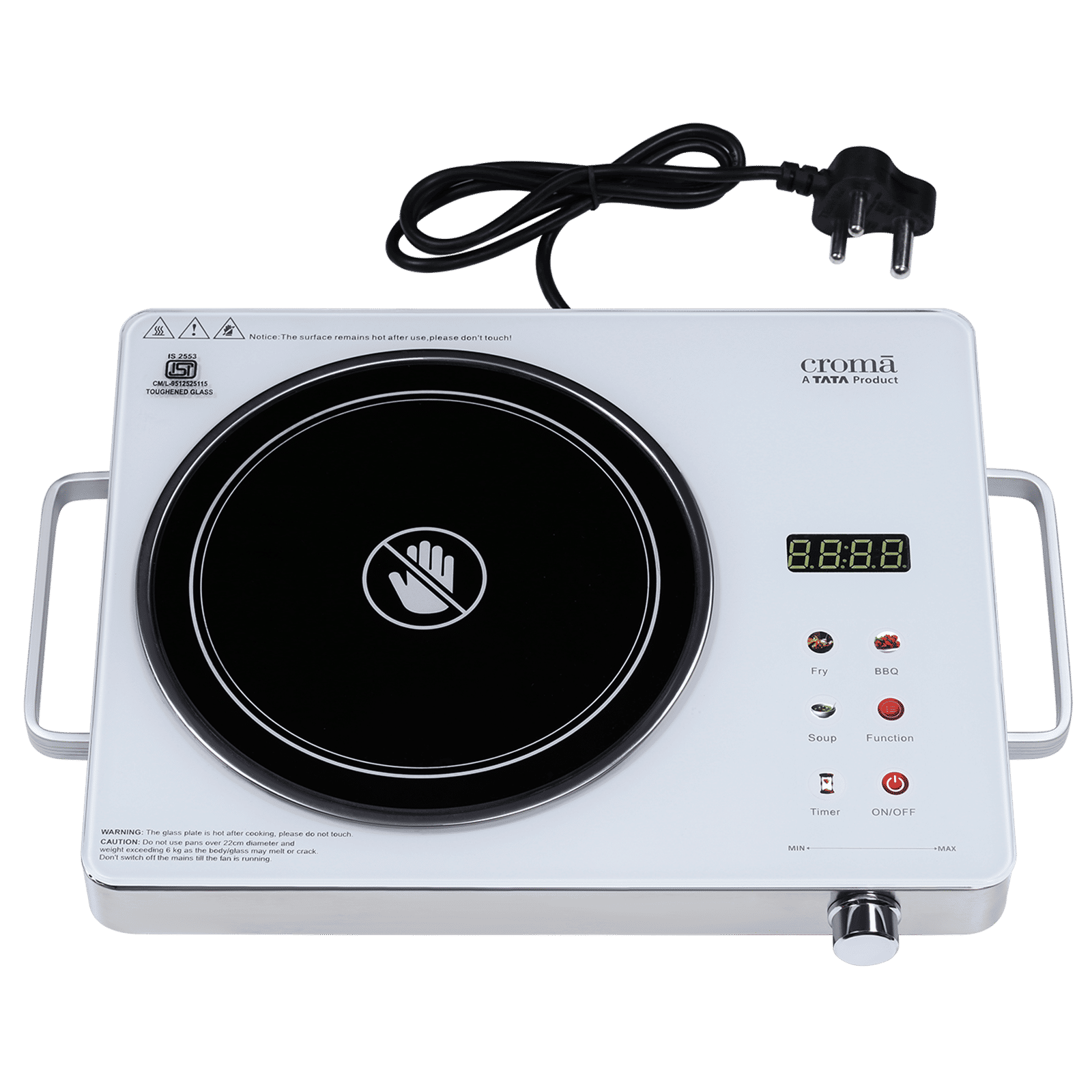 Croma Infrared 2200W Induction Cooktop with 3 Preset Menus Croma Infrared 2200W Induction Cooktop with 3 Preset Menus_13