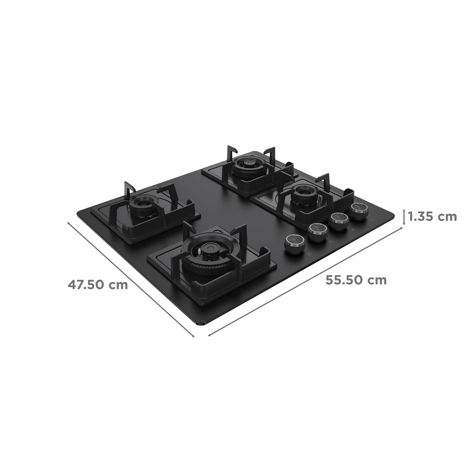 KAFF NYG 64B Glass Top 4 Burner Automatic Hob (Integrated Flame Protector, Black)_2