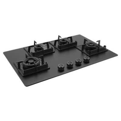 KAFF NYG 784B Tempered Glass Top 4 Burner Automatic Hob (Flame Failure Device, Black)