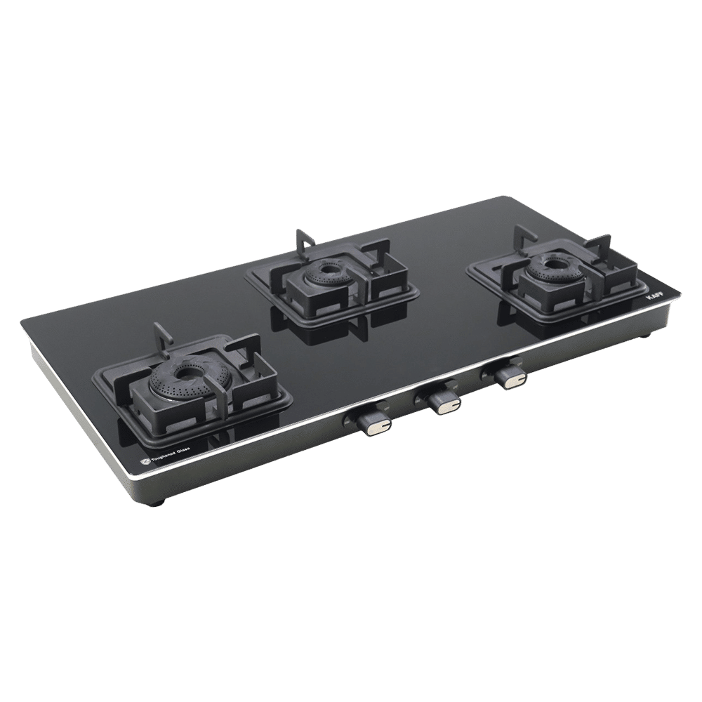 KAFF CTQ773B Toughened Glass Top 3 Burner Manual Gas Stove (Edge Protection, Black) KAFF CTQ773B Toughened Glass Top 3 Burner Manual Gas Stove (Edge Protection, Black)_5