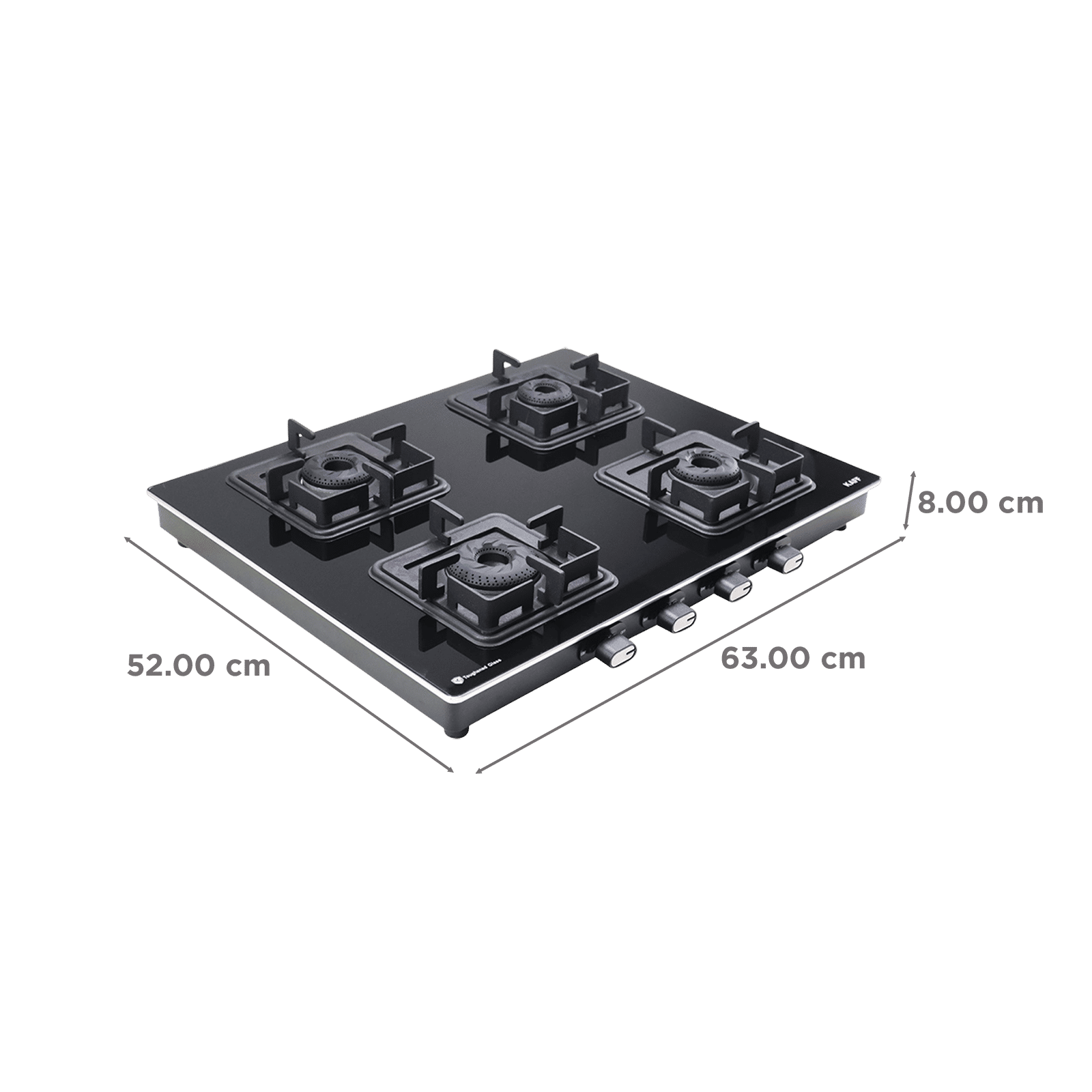KAFF CTQ634B Toughened Glass Top 4 Burner Manual Gas Stove (Edge Protection, Black) KAFF CTQ634B Toughened Glass Top 4 Burner Manual Gas Stove (Edge Protection, Black)_2