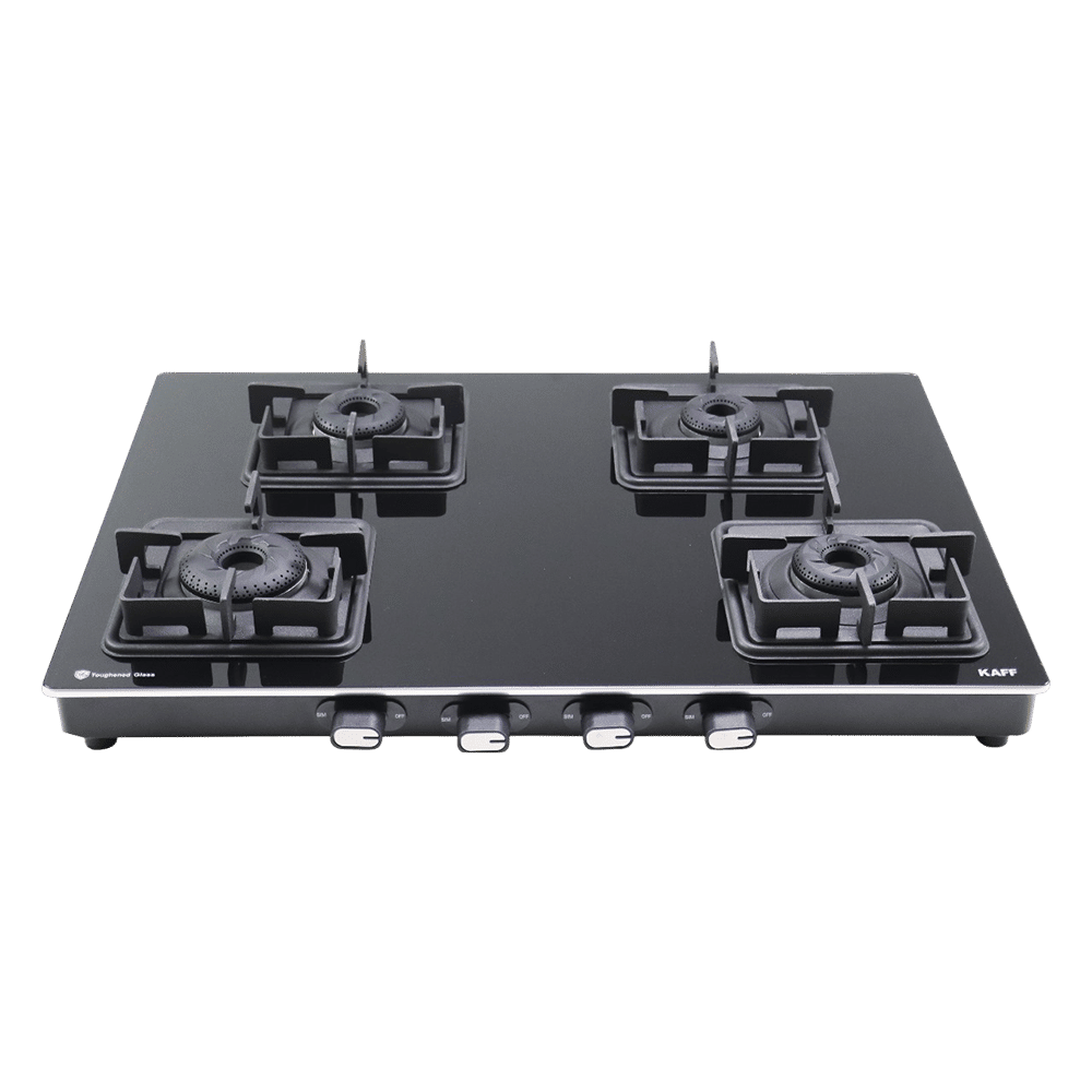 KAFF CTQ694BAI Toughened Glass Top 4 Burner Automatic Gas Stove (Edge Protection, Black)_4