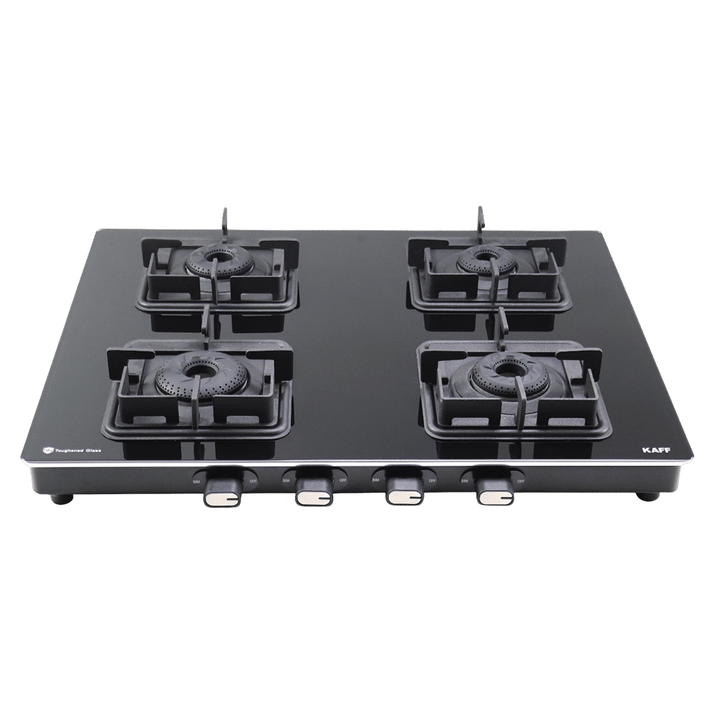 KAFF CTQ634BAI Toughened Glass Top 4 Burner Automatic Gas Stove (Edge Protection, Black) KAFF CTQ634BAI Toughened Glass Top 4 Burner Automatic Gas Stove (Edge Protection, Black)_4