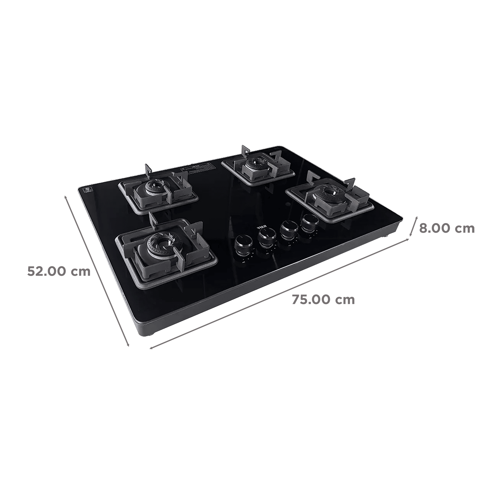 KAFF CTH754BAI Toughened Glass Top 4 Burner Automatic Gas Stove (Anti-Grip Knobs, Matte Black) KAFF CTH754BAI Toughened Glass Top 4 Burner Automatic Gas Stove (Anti-Grip Knobs, Matte Black)_2