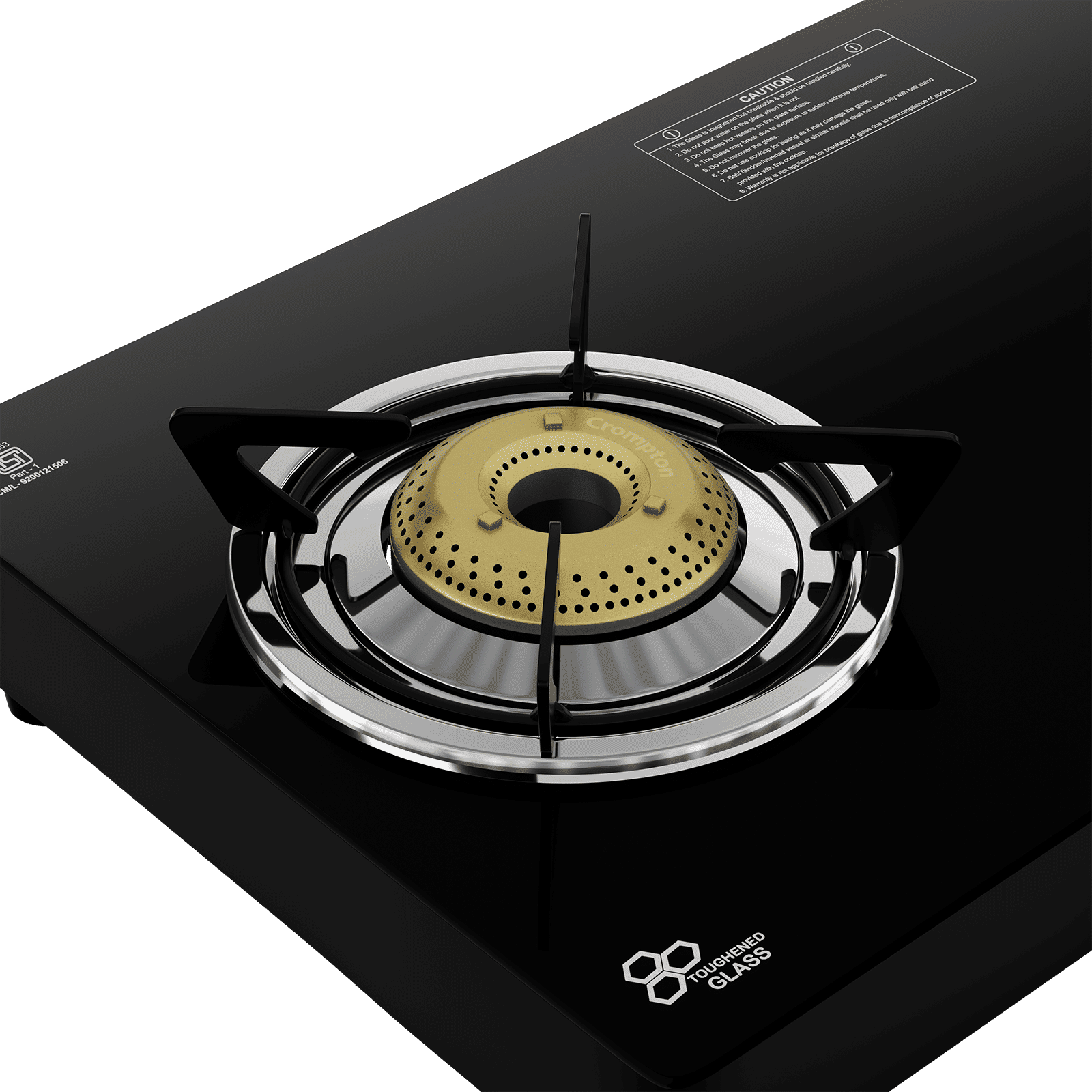 Crompton FlameMaster Toughened Glass Top 2 Burner Manual Gas Stove (Mild Steel Body, Black)_6