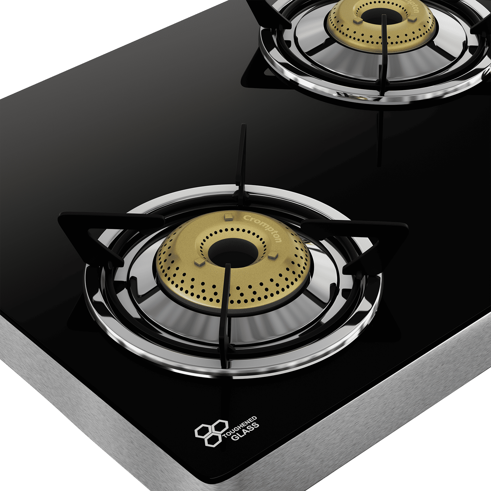 Crompton FlameMaster Toughened Glass Top 3 Burner Manual Gas Stove (Stainless Steel Body, Black)_5