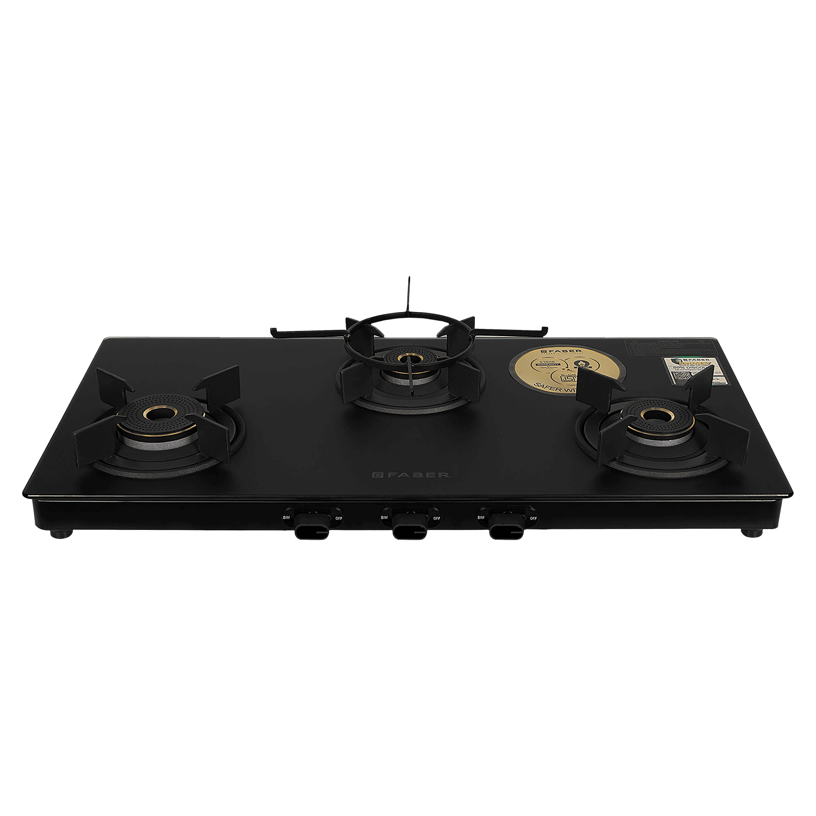 FABER NEBULA Glass Top 3 Burner Manual Gas Stove (Matt Finish, Black) FABER NEBULA Glass Top 3 Burner Manual Gas Stove (Matt Finish, Black)_10